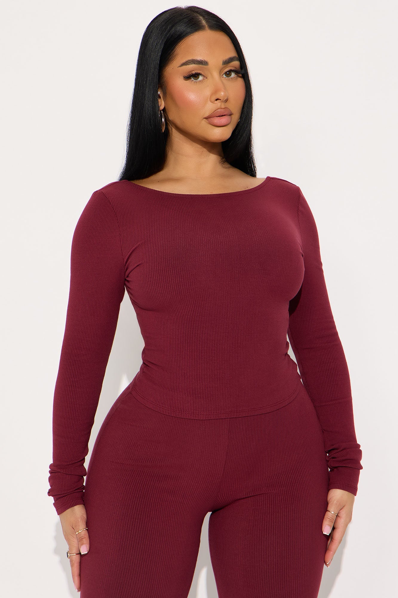 Jessica Backless Snatched Pant Set - Wine