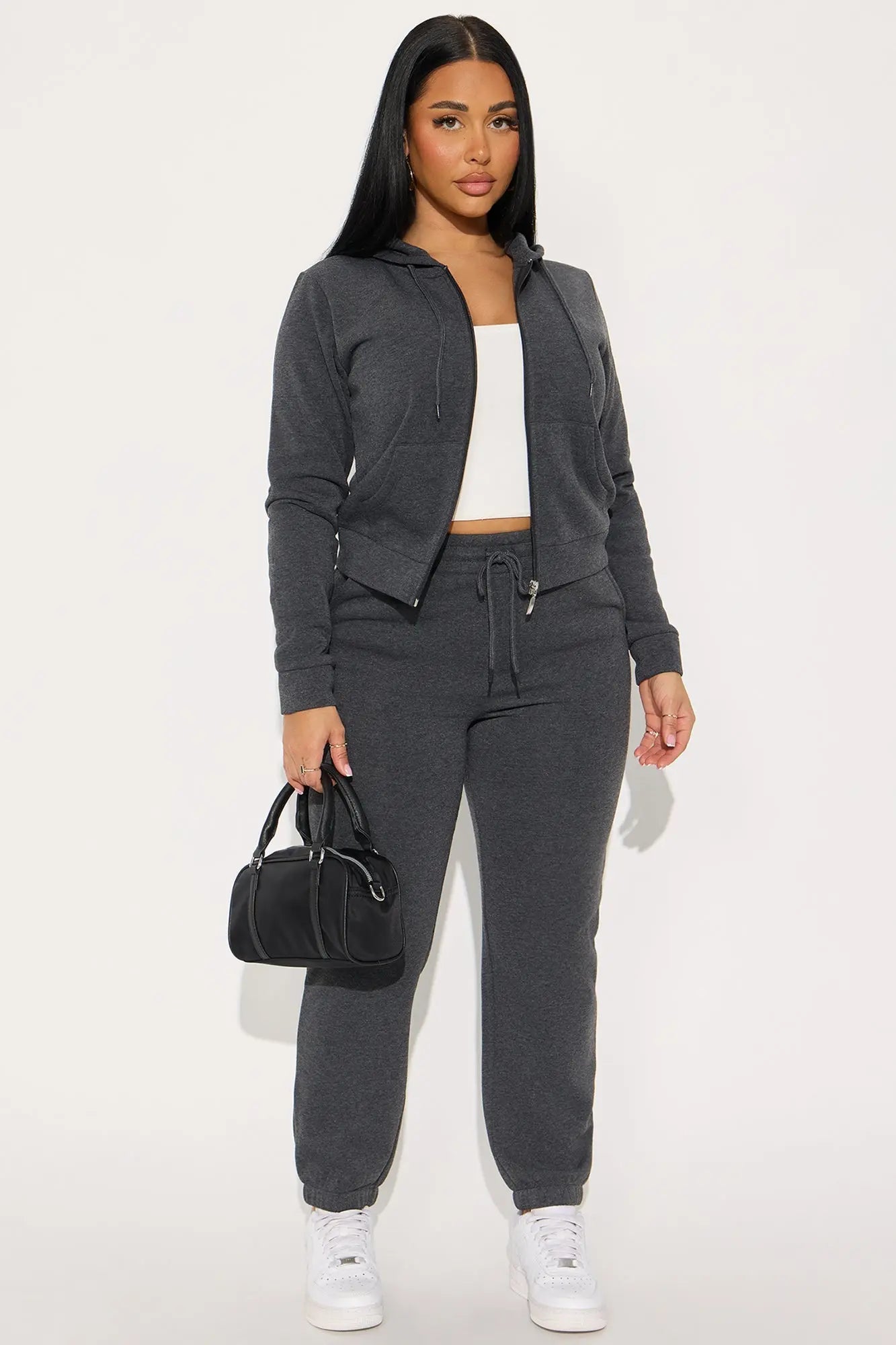 Candice Zip Up Hoodie - Charcoal 