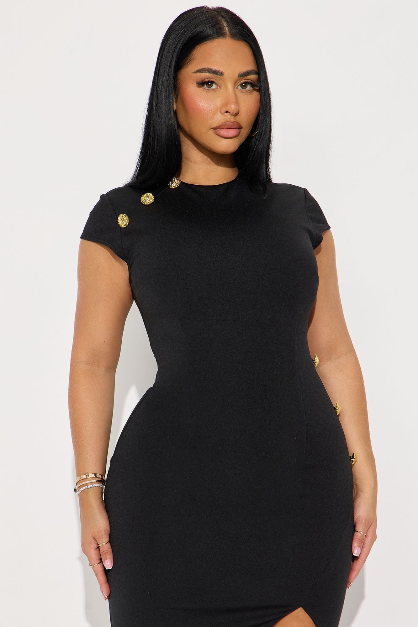 Talia Ponte Midi Dress - Black