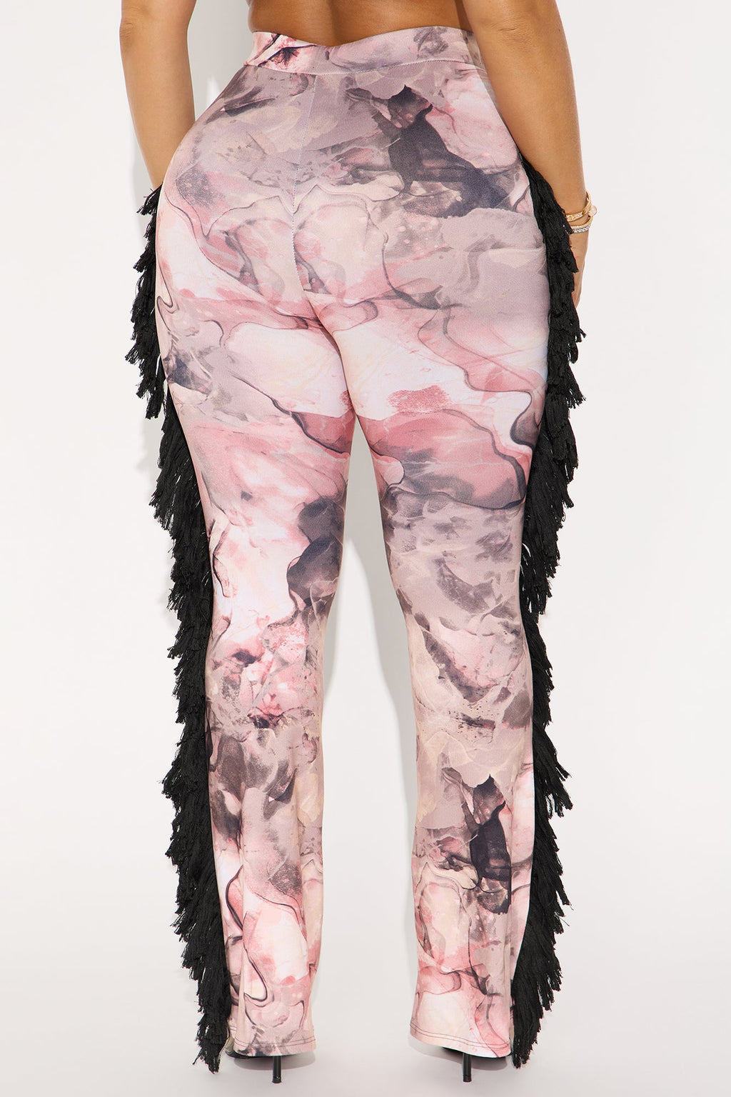 All At Once Fringe Flare Pant - Pink/combo