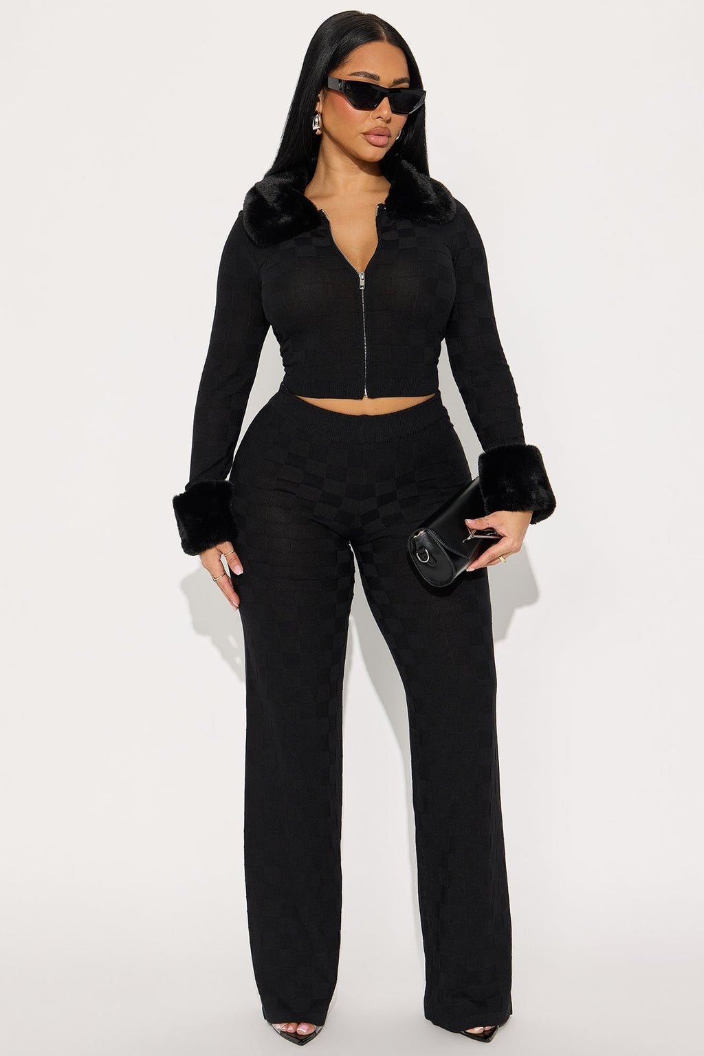 Cuffing Season Sweater Pant Set - Black 