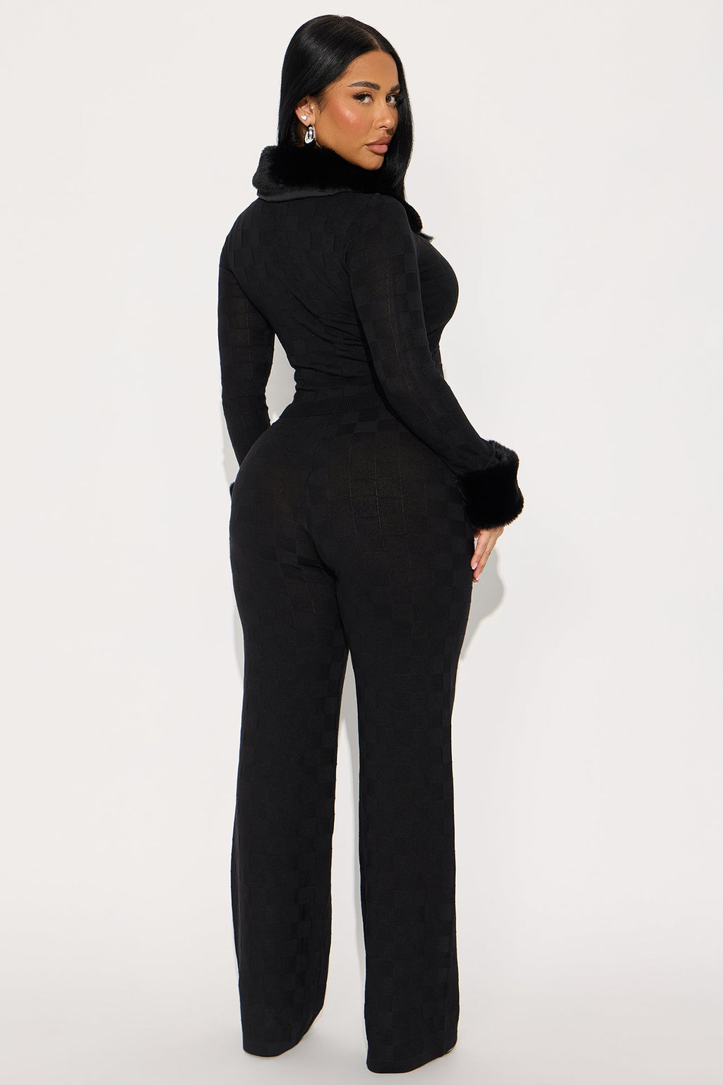 Cuffing Season Sweater Pant Set - Black 
