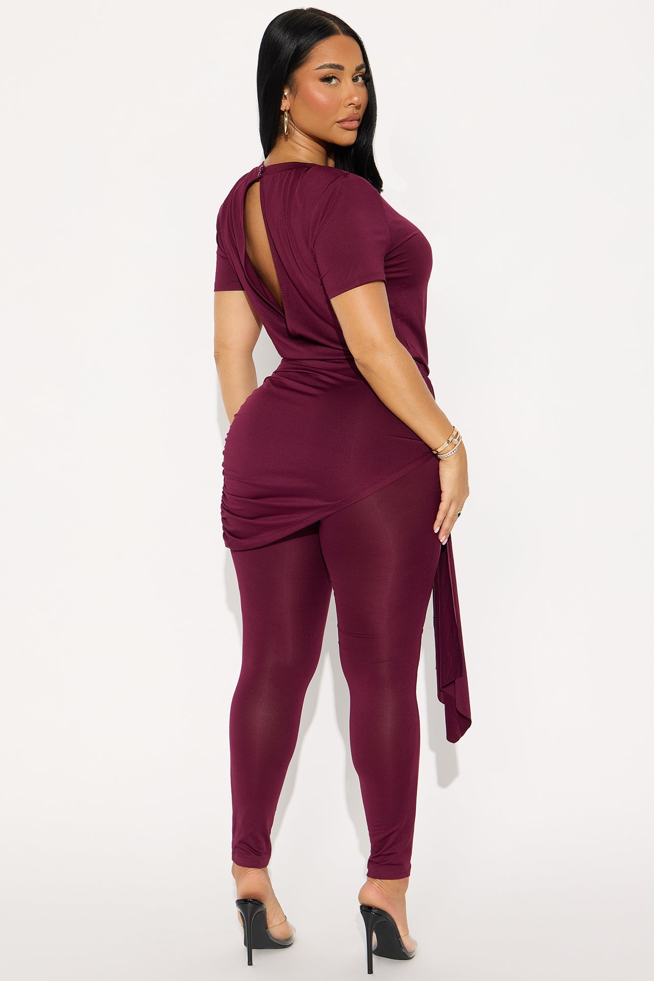Crush Hour Skinny Leg Jumpsuit - Wine