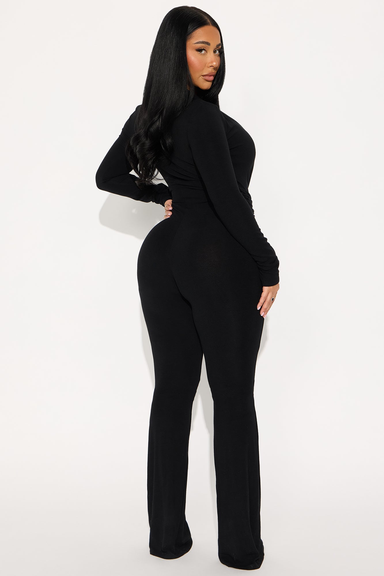 Addison Long Sleeve Jumpsuit - Black