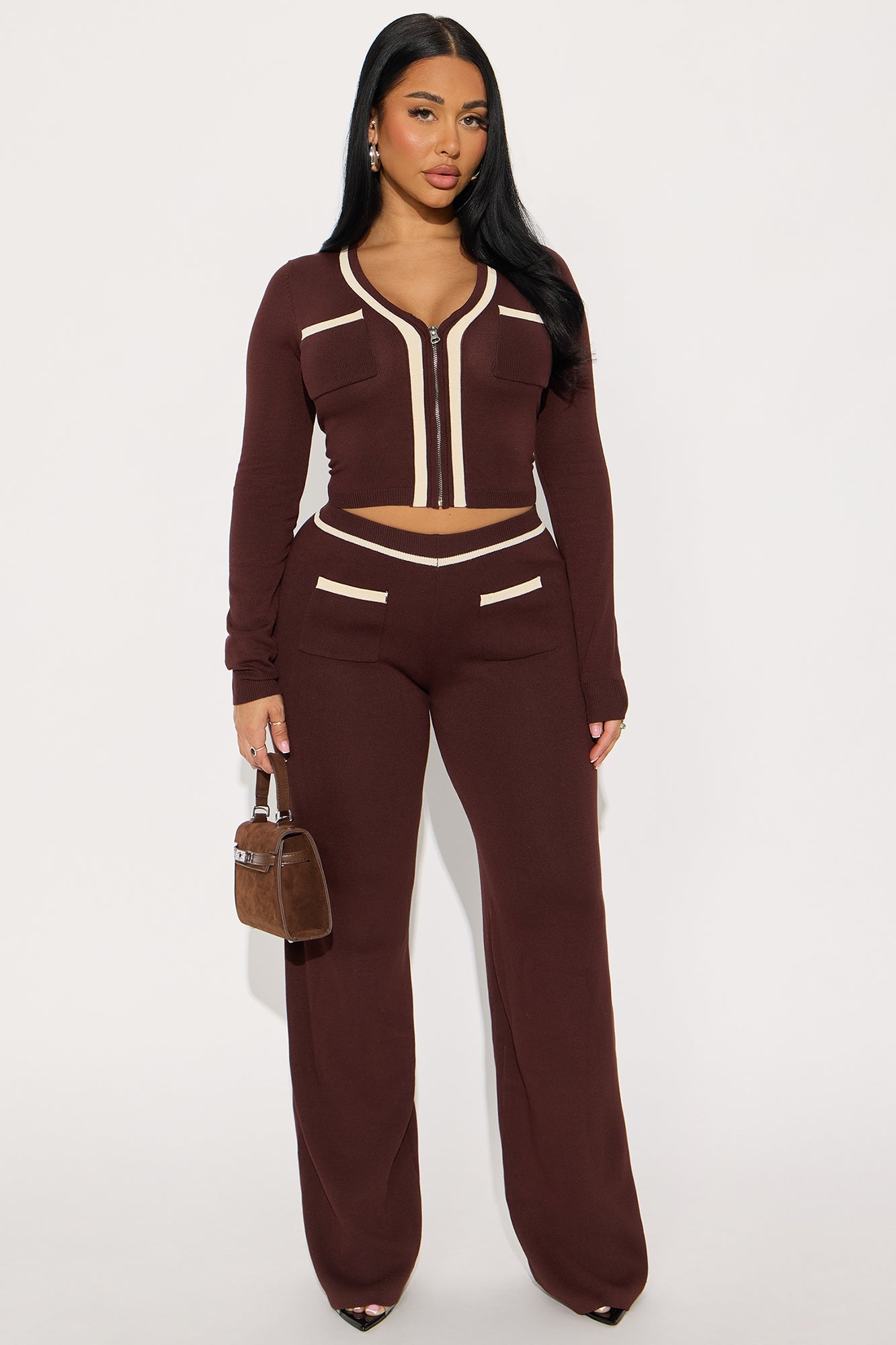 Peyton Sweater Pant Set - Chocolate