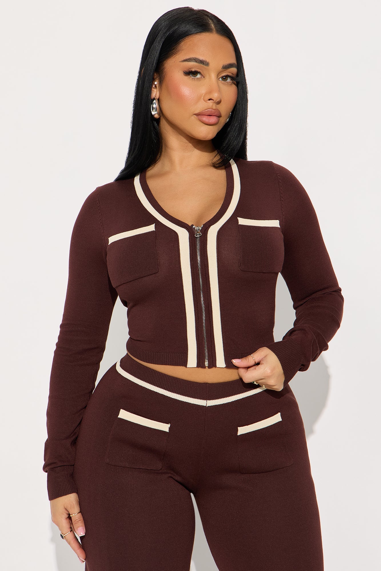 Peyton Sweater Pant Set - Chocolate