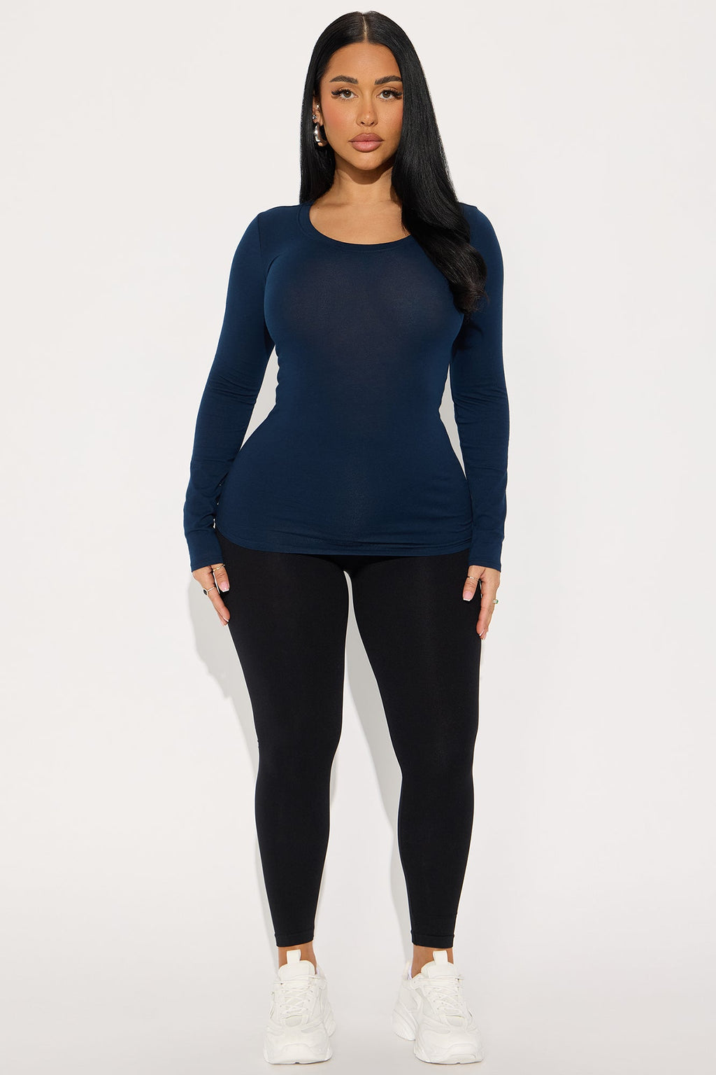 Sabrina Long Sleeve Tee - Navy