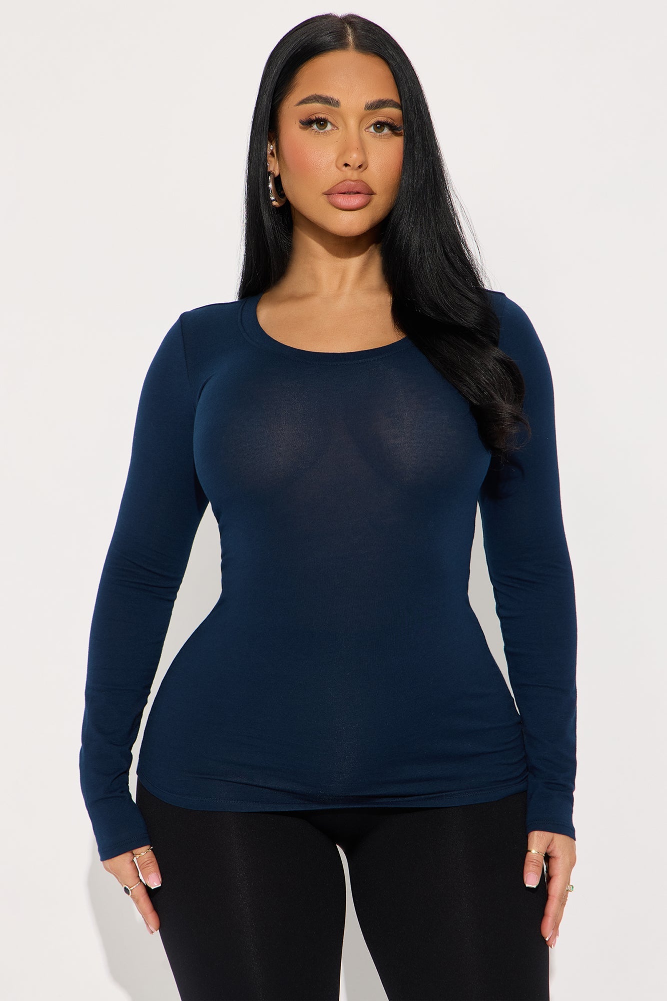 Sabrina Long Sleeve Tee - Navy