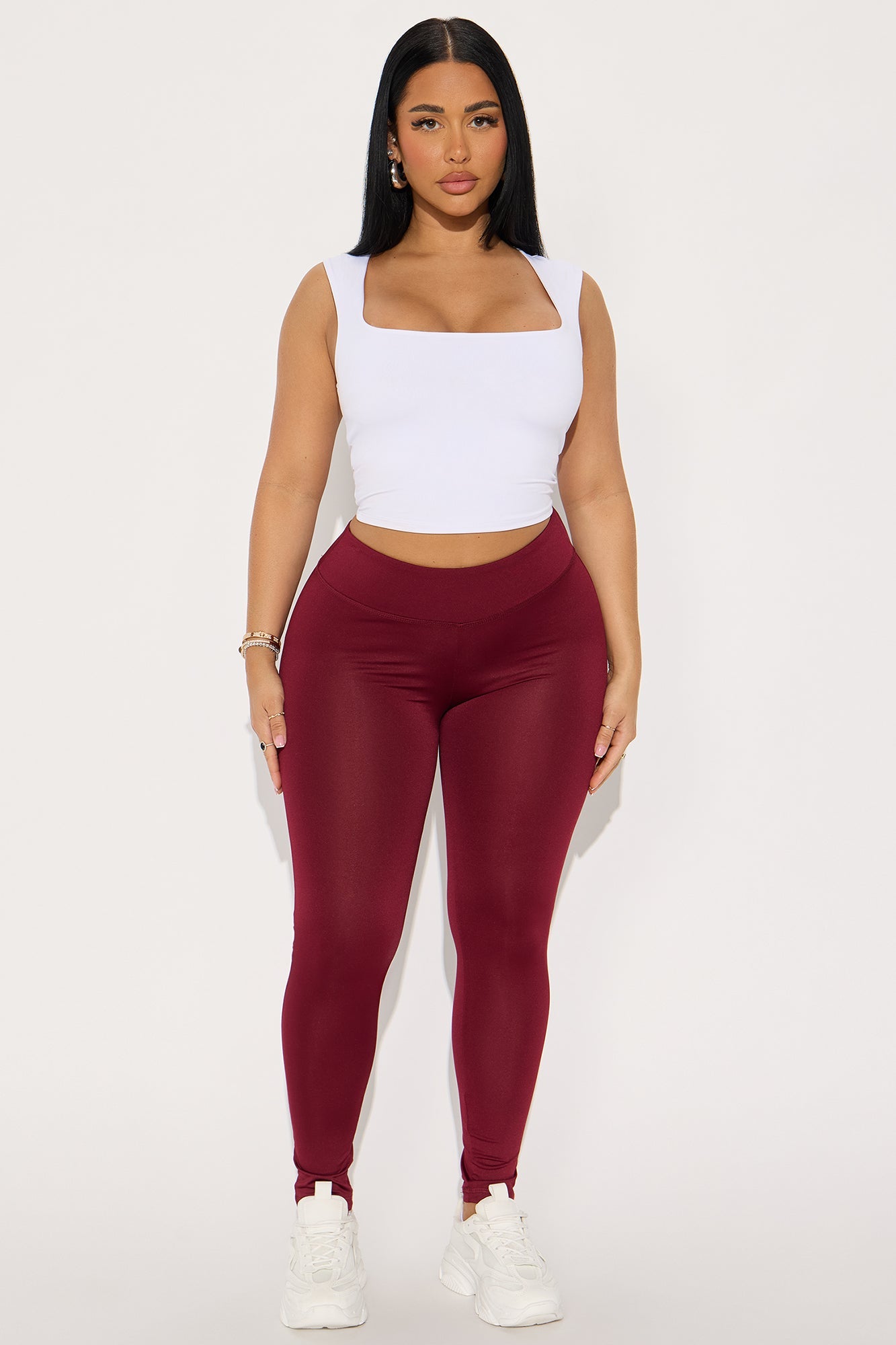 Completely Unbothered High Rise Hi-Shine Legging - Burgundy