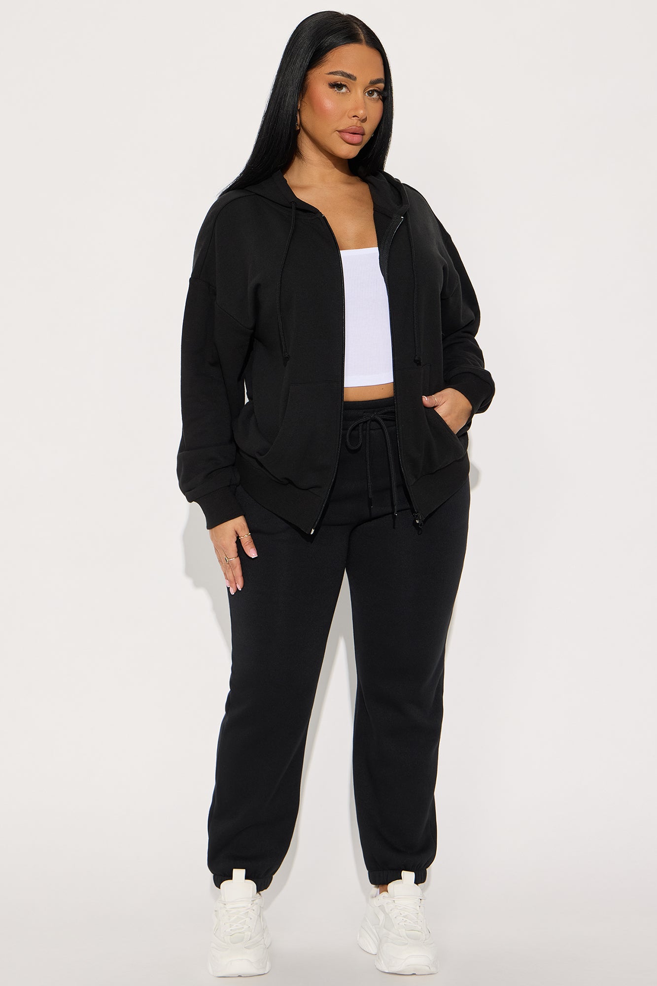 Melanie Zip Up Hoodie - Black