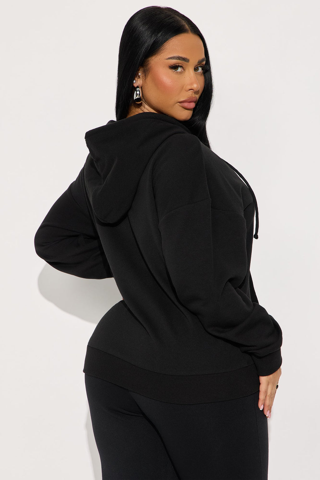 Melanie Zip Up Hoodie - Black