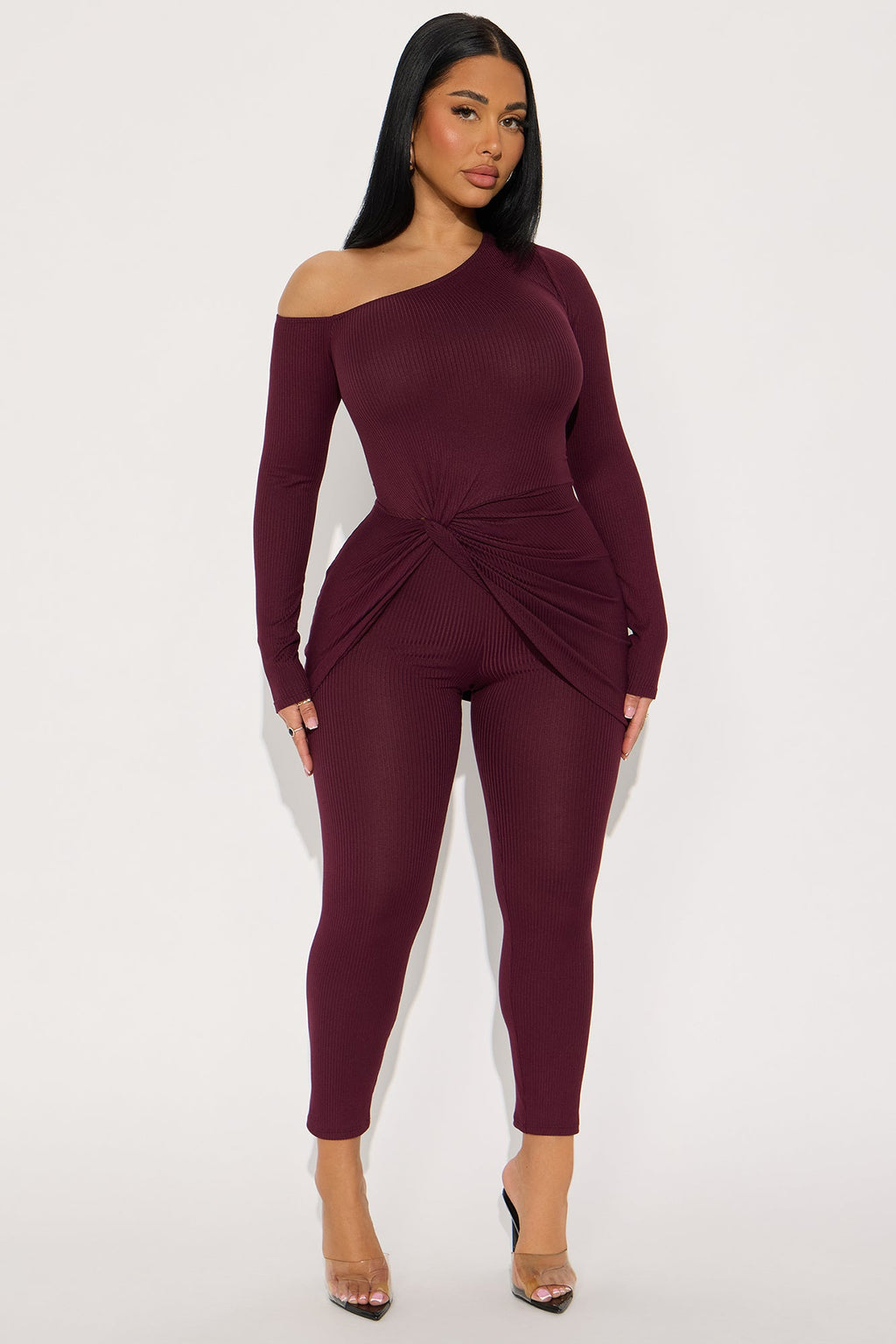 Carry My Purse Leggings Pant Set - Burgundy