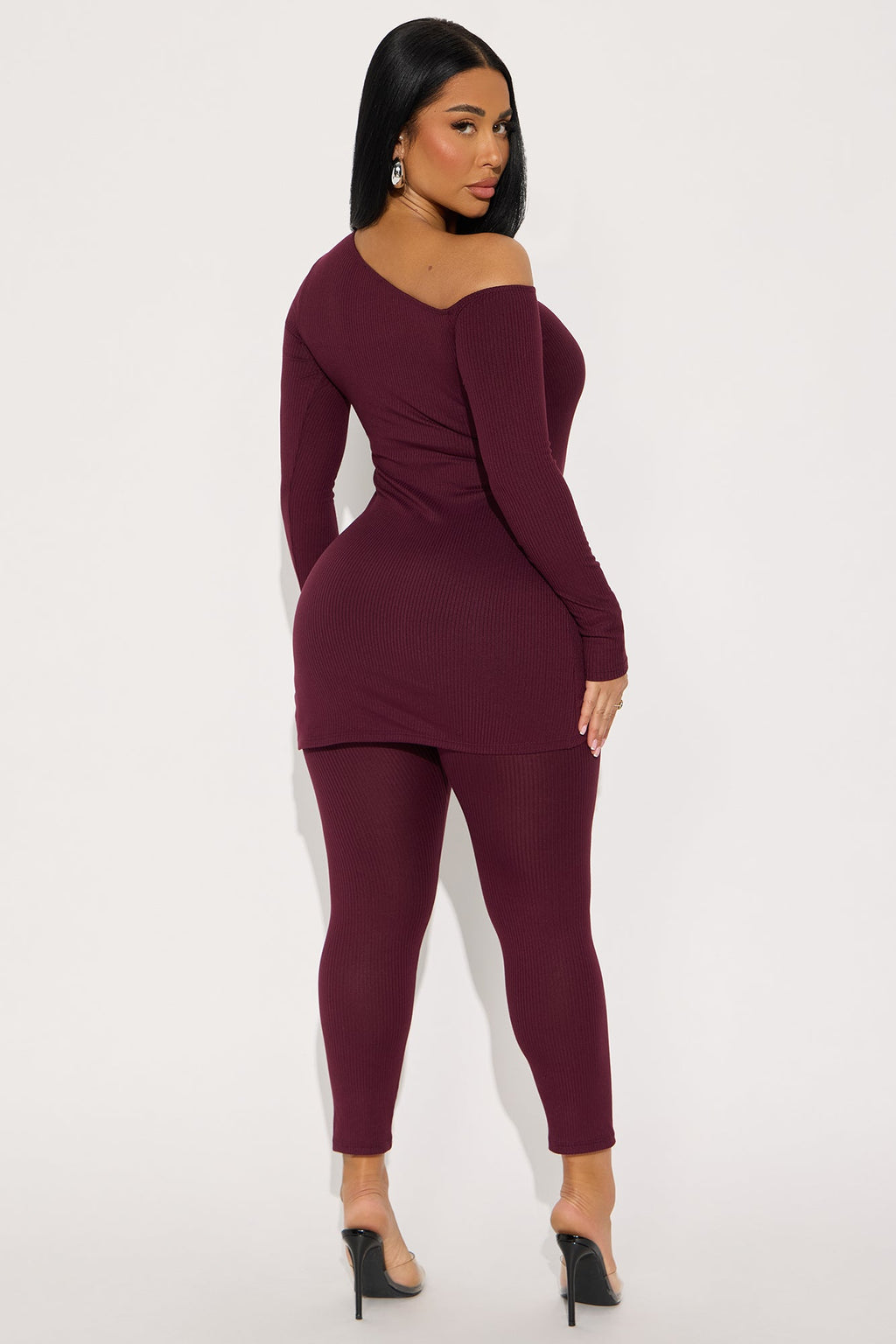 Carry My Purse Leggings Pant Set - Burgundy