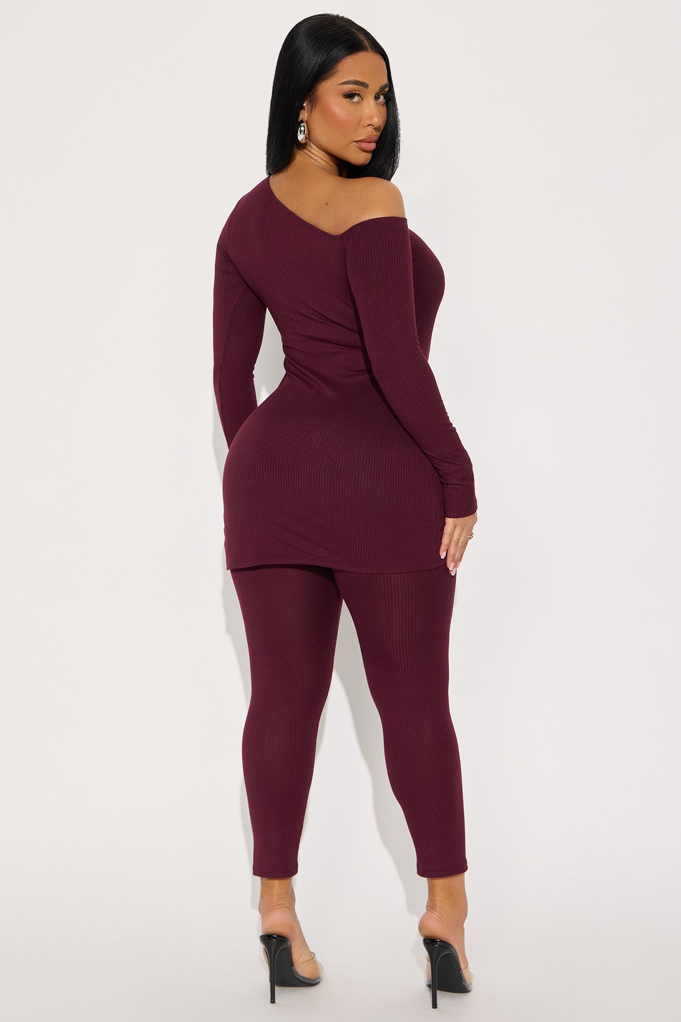 Carry My Purse Leggings Pant Set - Burgundy