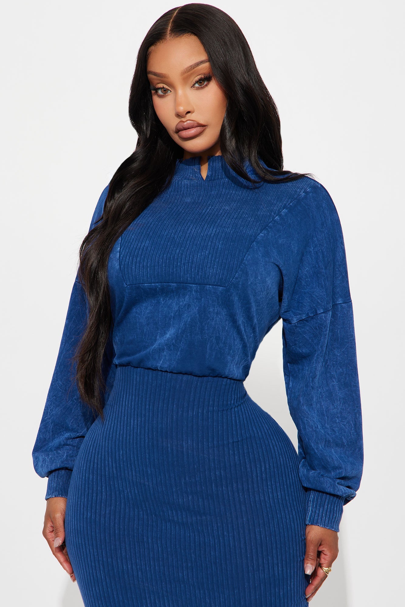 Chey Sweater Midi Dress - Blue