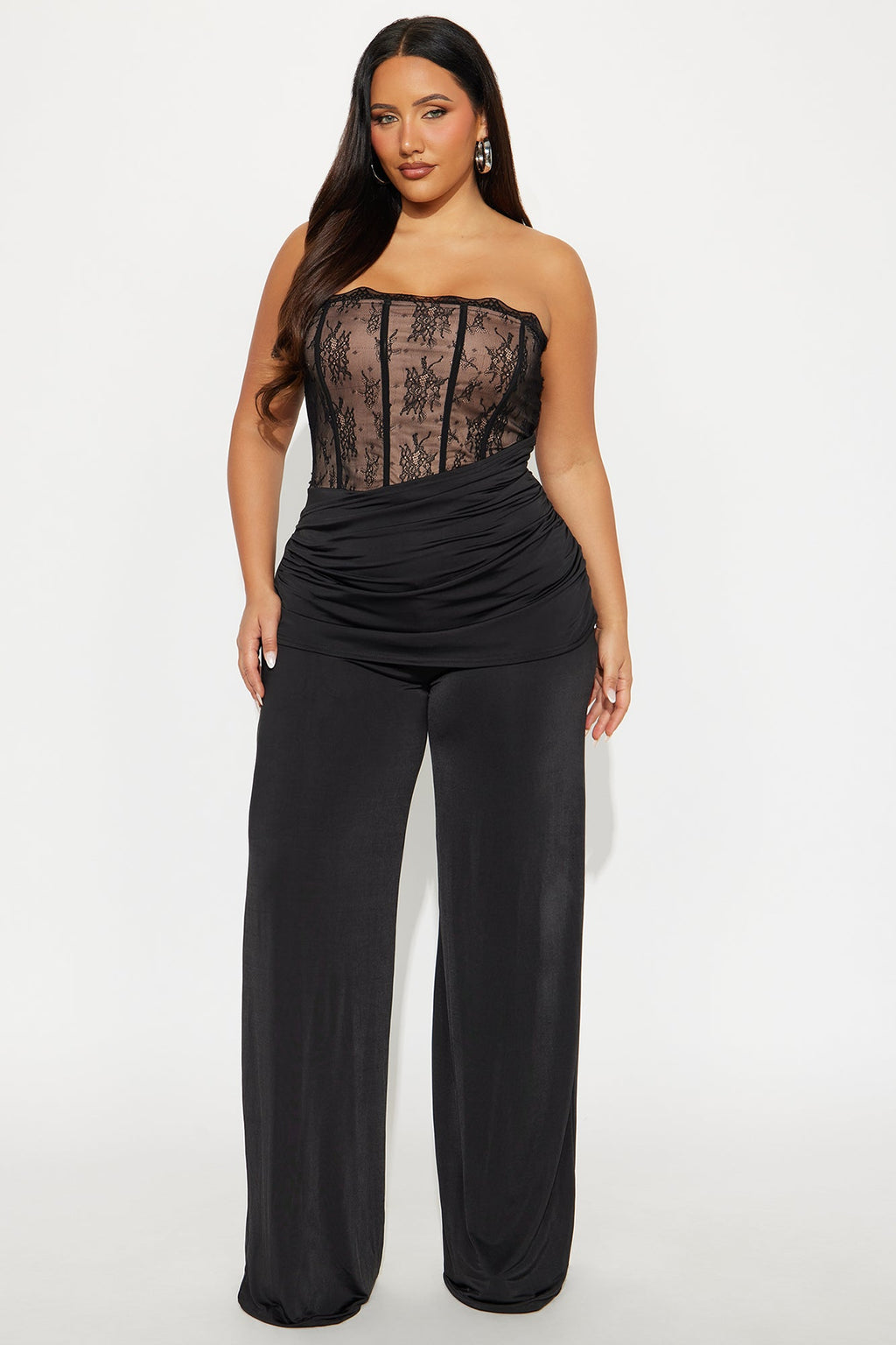 Aitana Lace Corset Jumpsuit - Black
