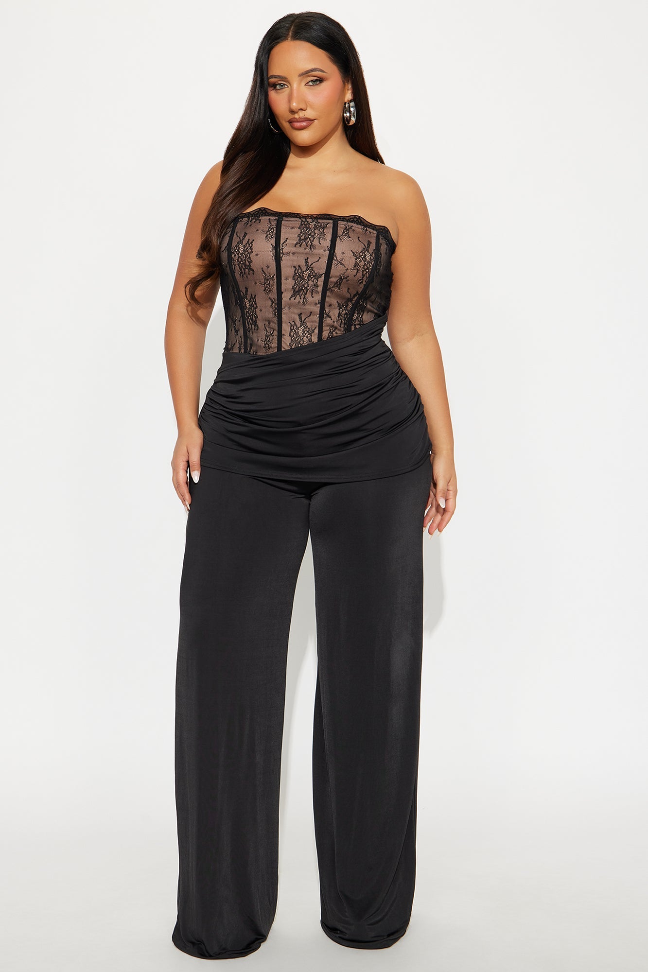Aitana Lace Corset Jumpsuit - Black