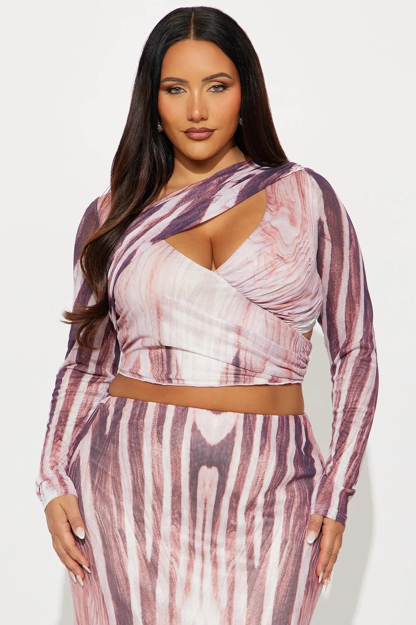 Mina Mesh Maxi Skirt Set - Neon Pink/combo 