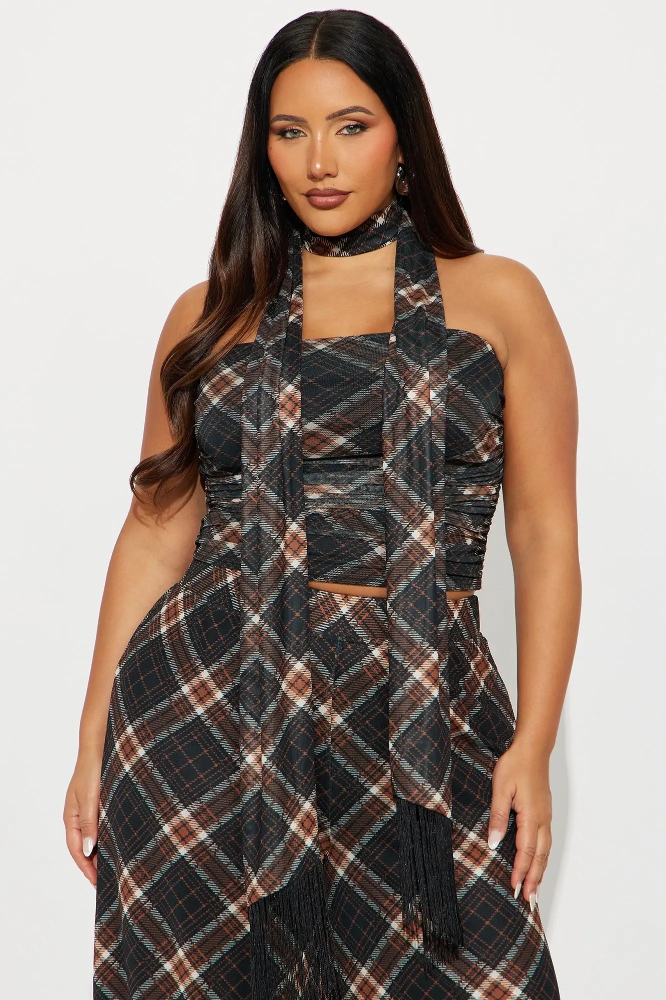 Meet You There Plaid 3 Piece Pant Set - Black/combo 