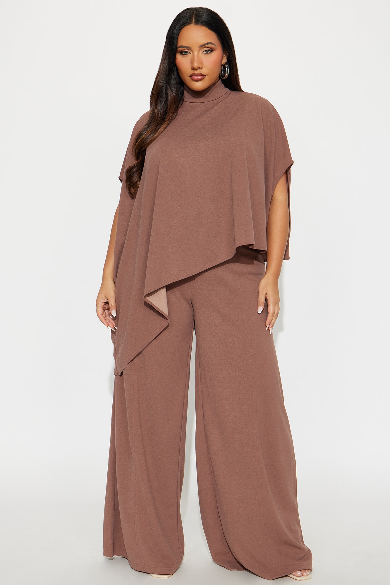 Diana Draped Pant Set - Mocha 