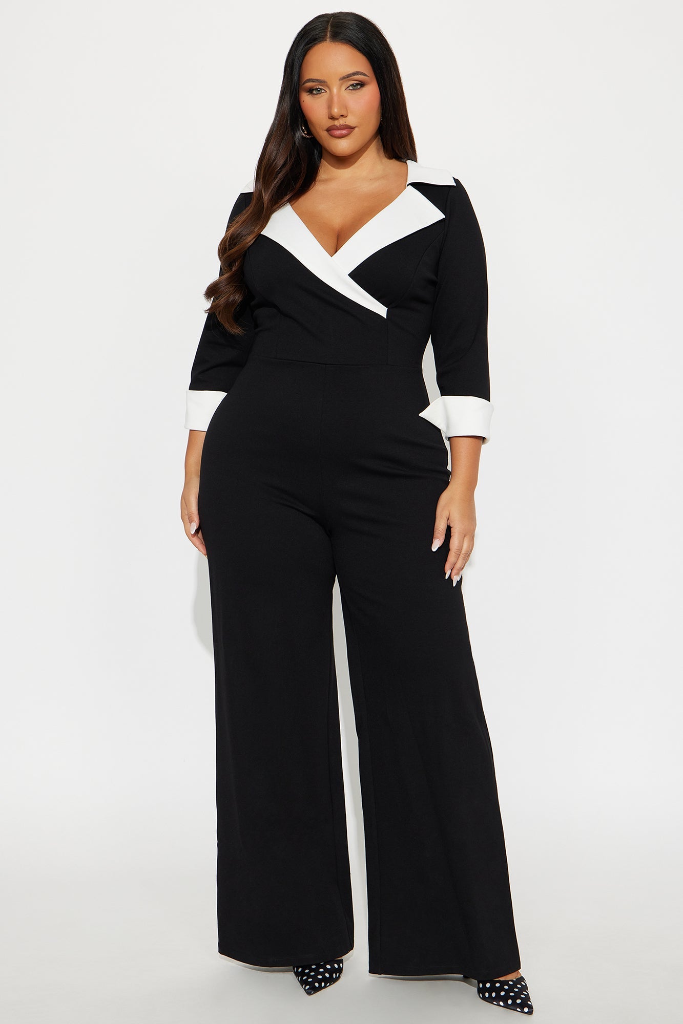 Making Moves Collared Jumpsuit - Black