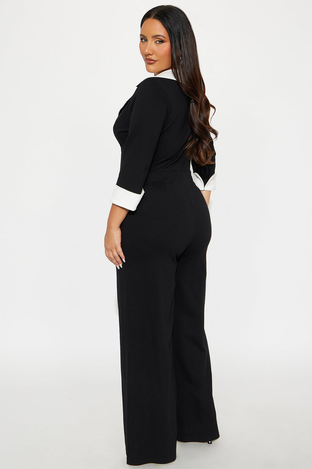 Making Moves Collared Jumpsuit - Black