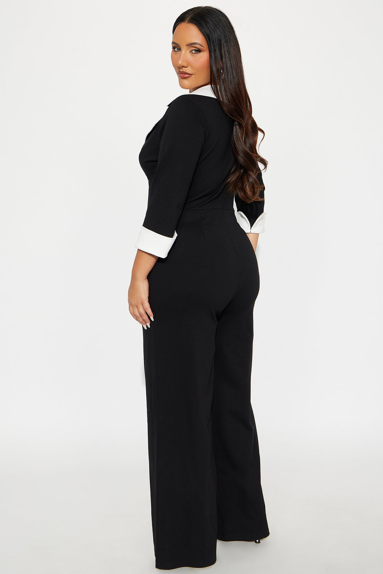 Making Moves Collared Jumpsuit - Black