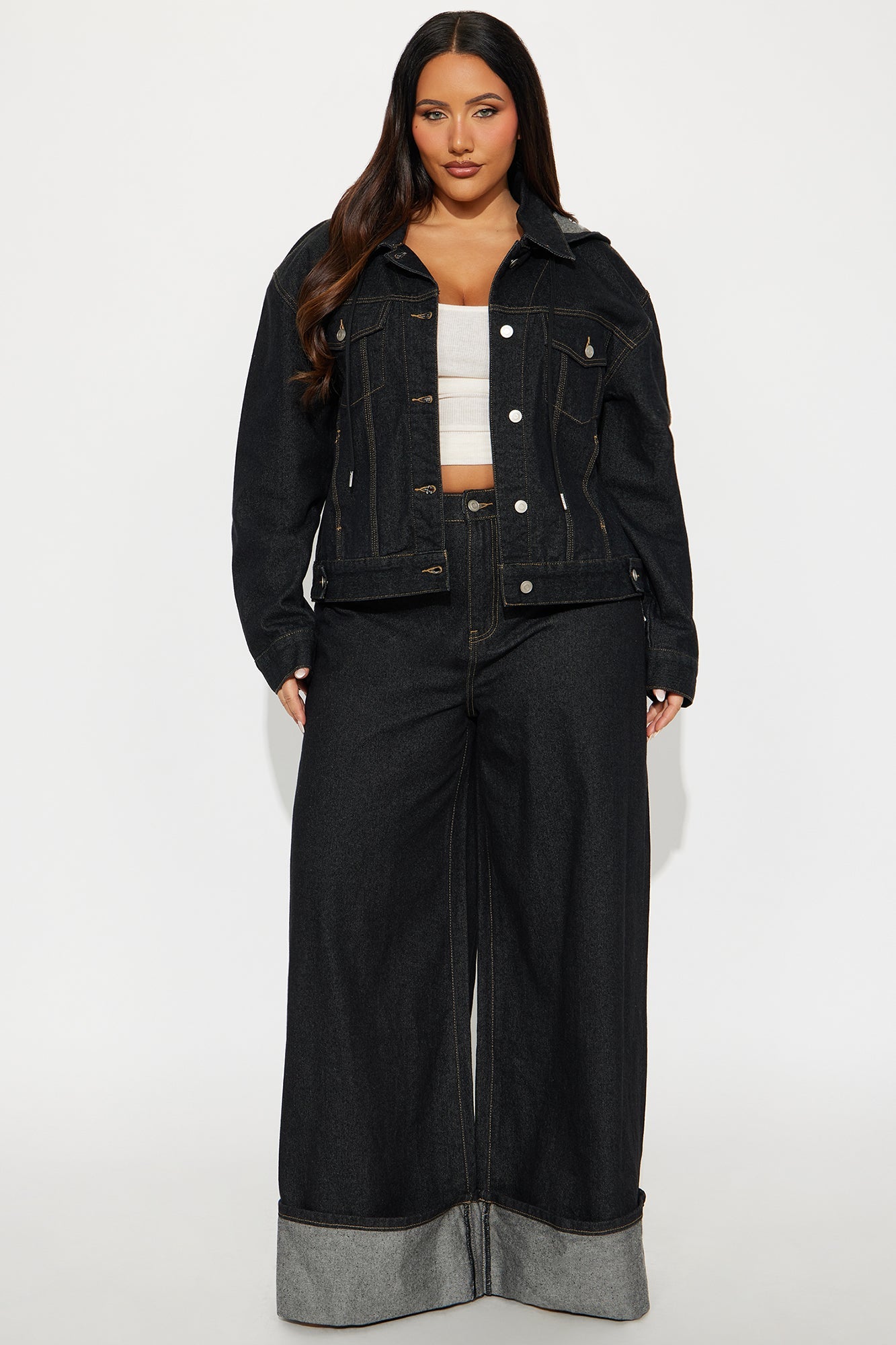 Sooner Or Later Hooded Trucker Jacket - Dark Denim