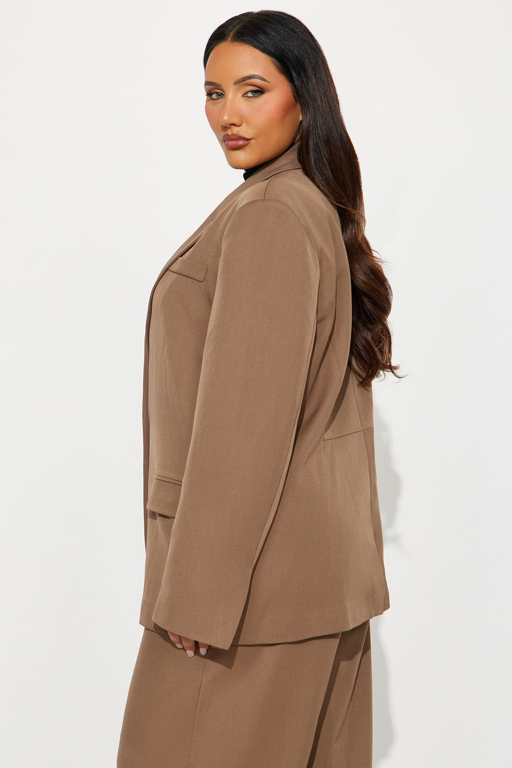 Close The Deal Fitted Blazer - Mocha 