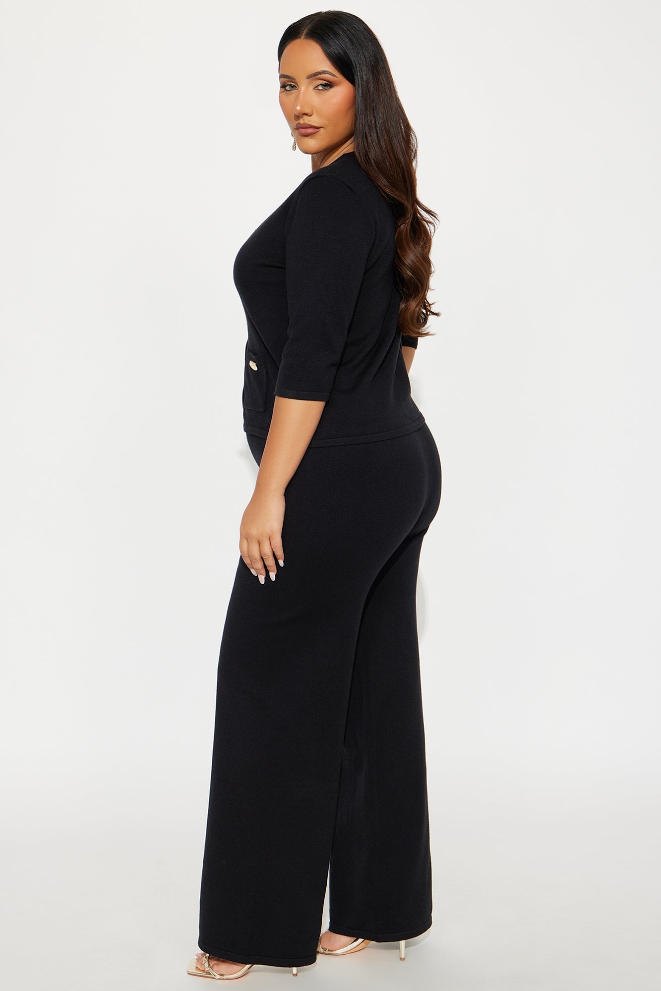 Valerie Sweater Pant Set - Black 