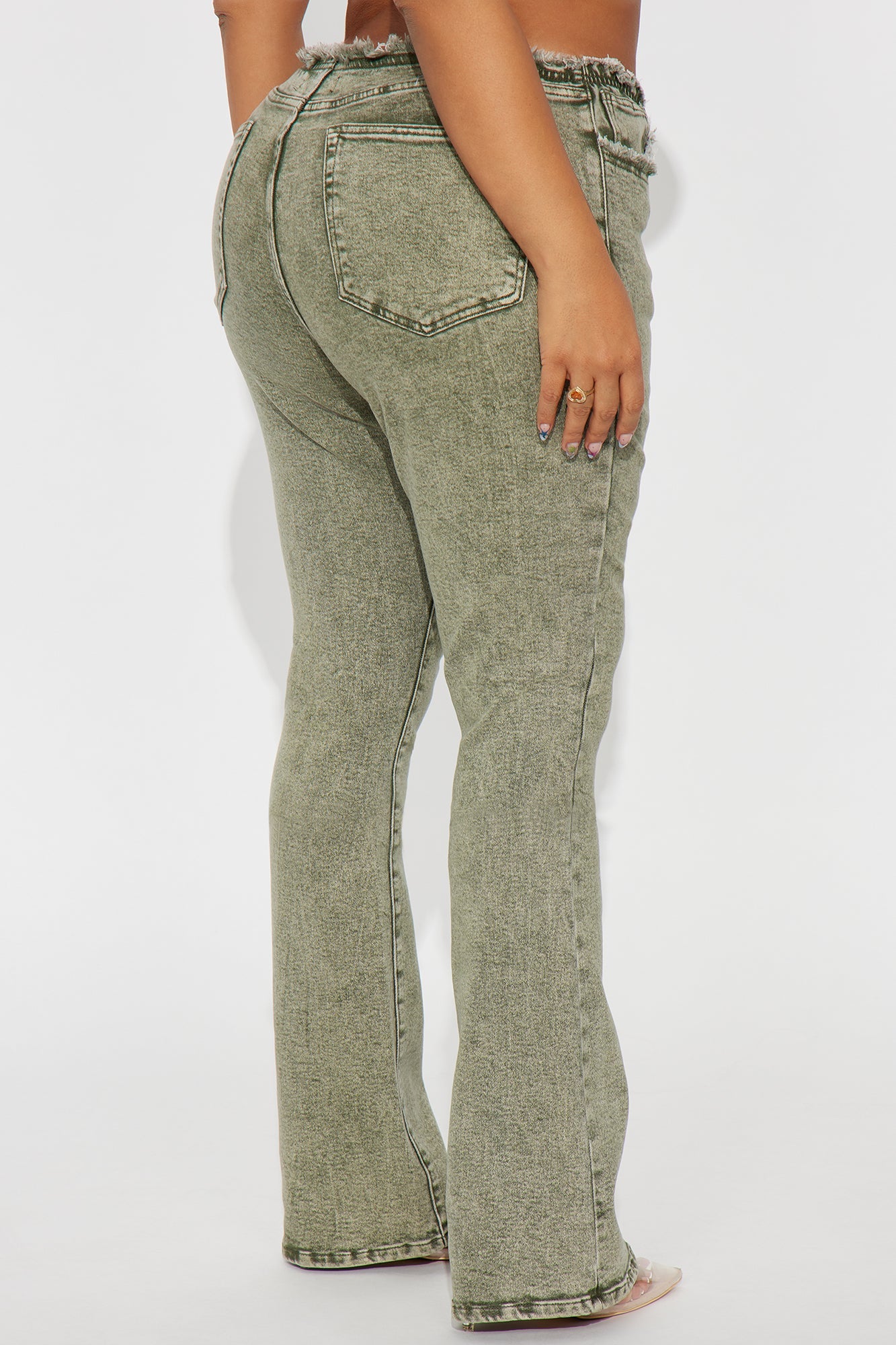 Highly Motivated Stretch Bootcut Jeans - Olive