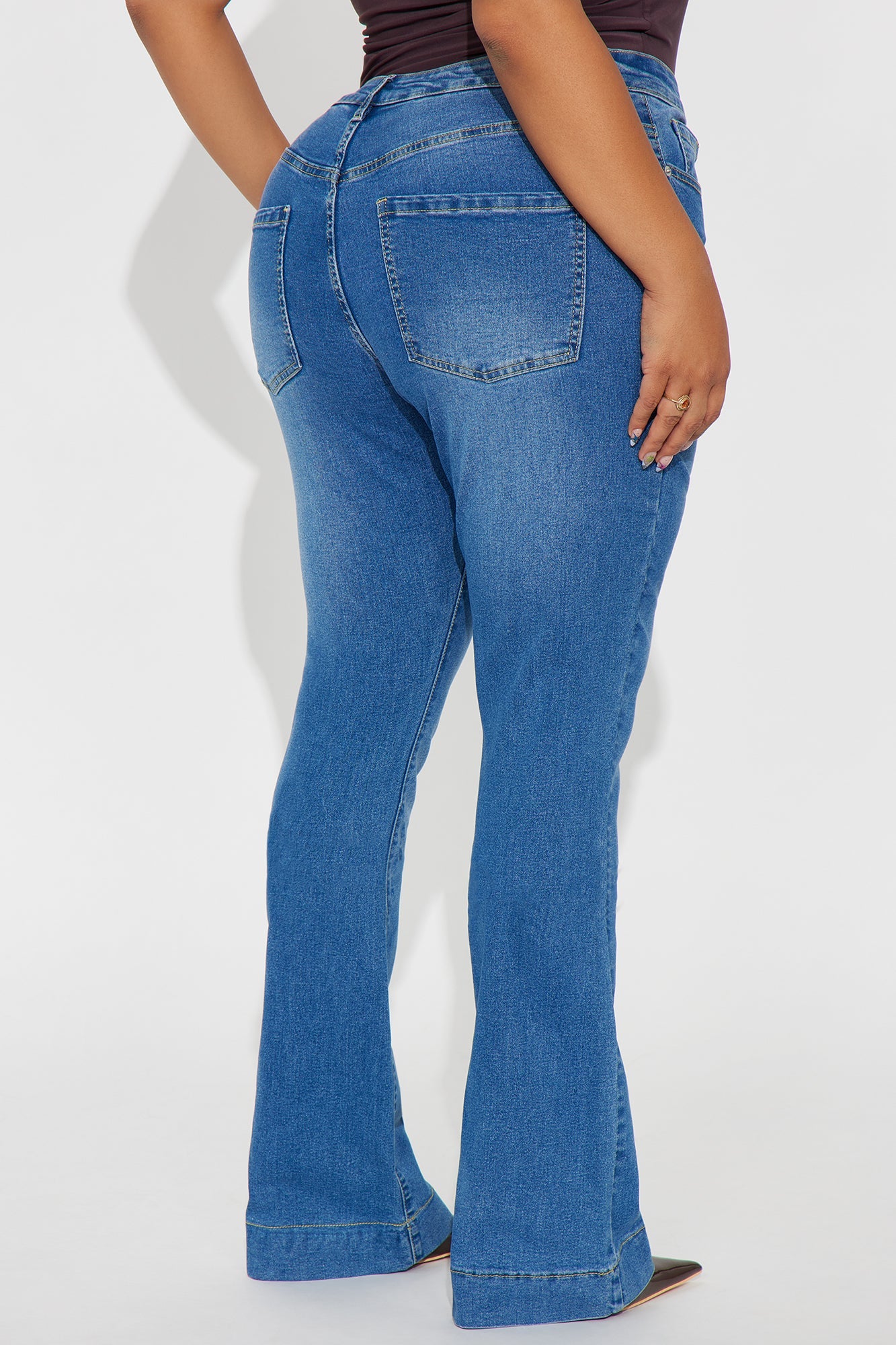 She's A Lady Fitted Bootcut Jeans - Medium Wash