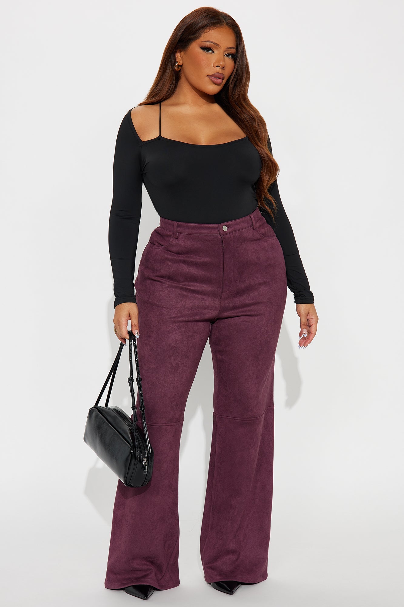 Jazzy Long Sleeve Cut Out Bodysuit - Black