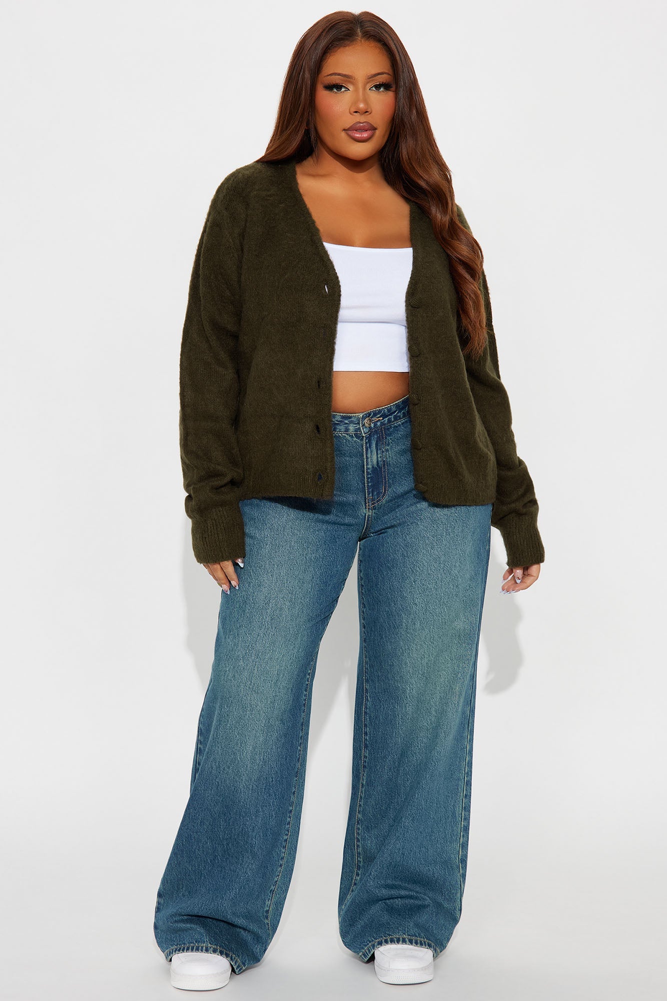 Yours To Keep Washed Cardigan - Olive