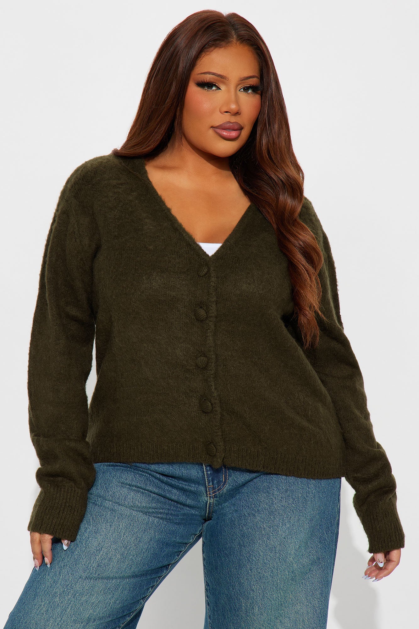 Yours To Keep Washed Cardigan - Olive