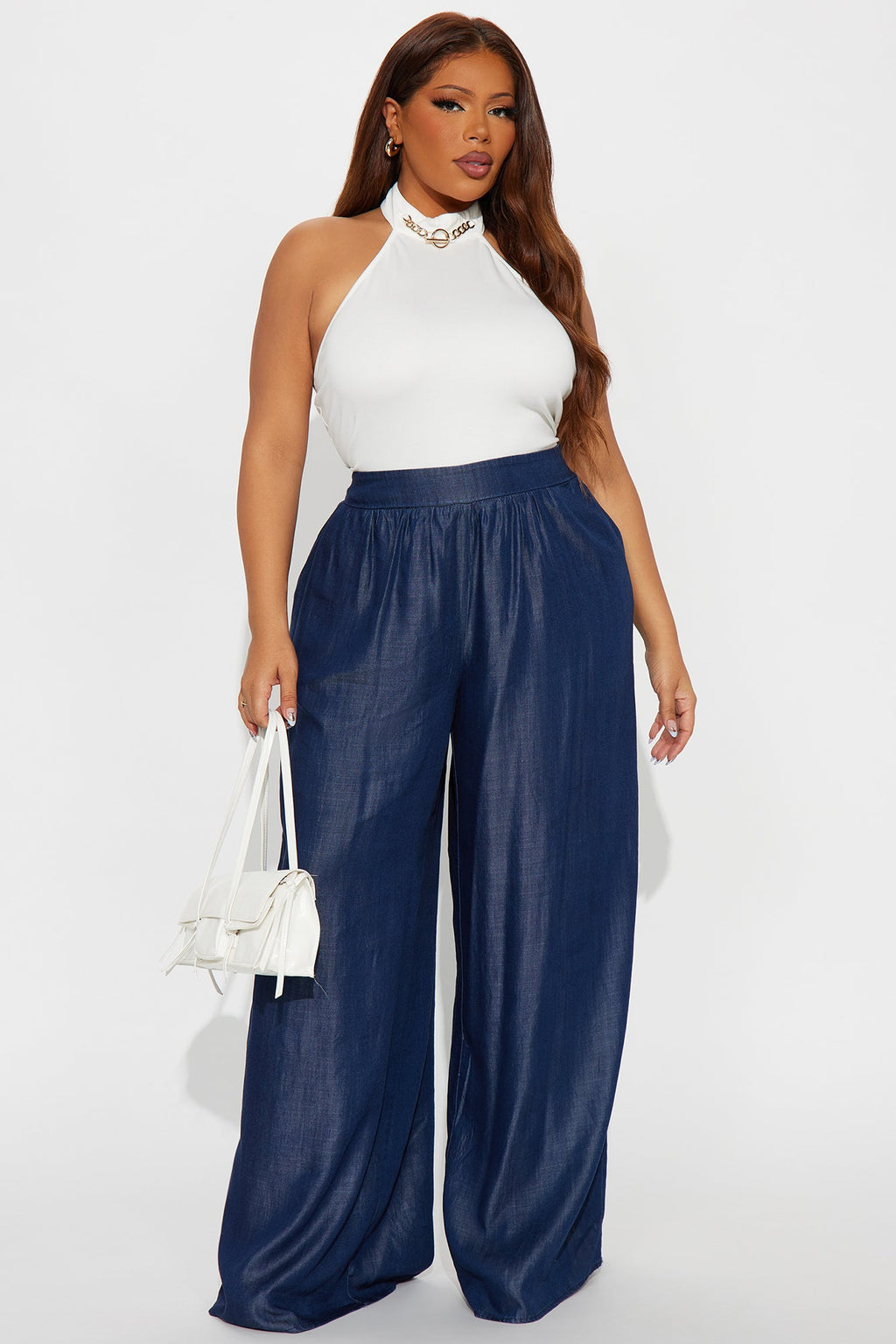 Rory Mock Neck Halter Top - Ivory