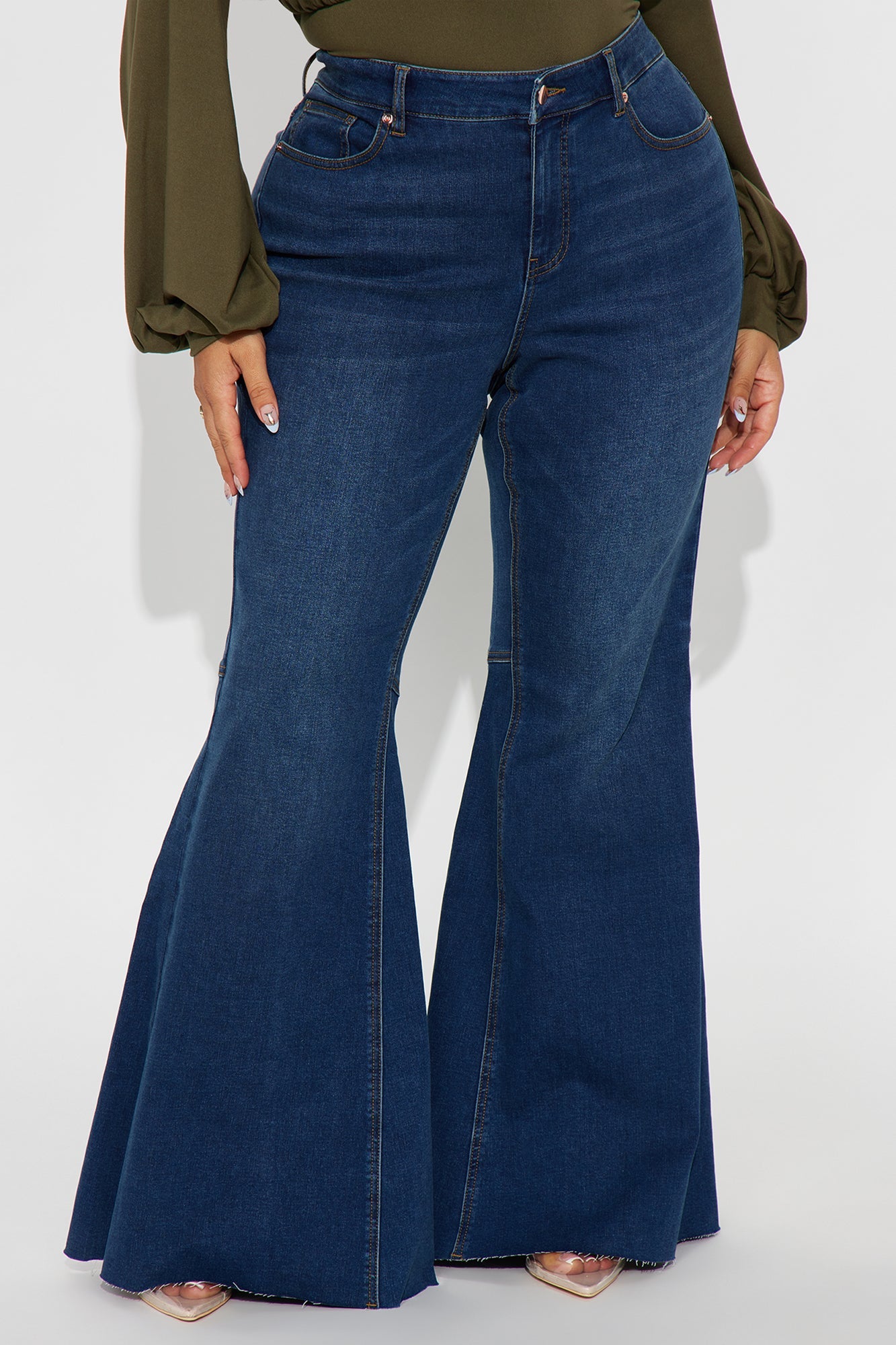 Kickin Dust Bell Bottom Jeans - Dark Wash