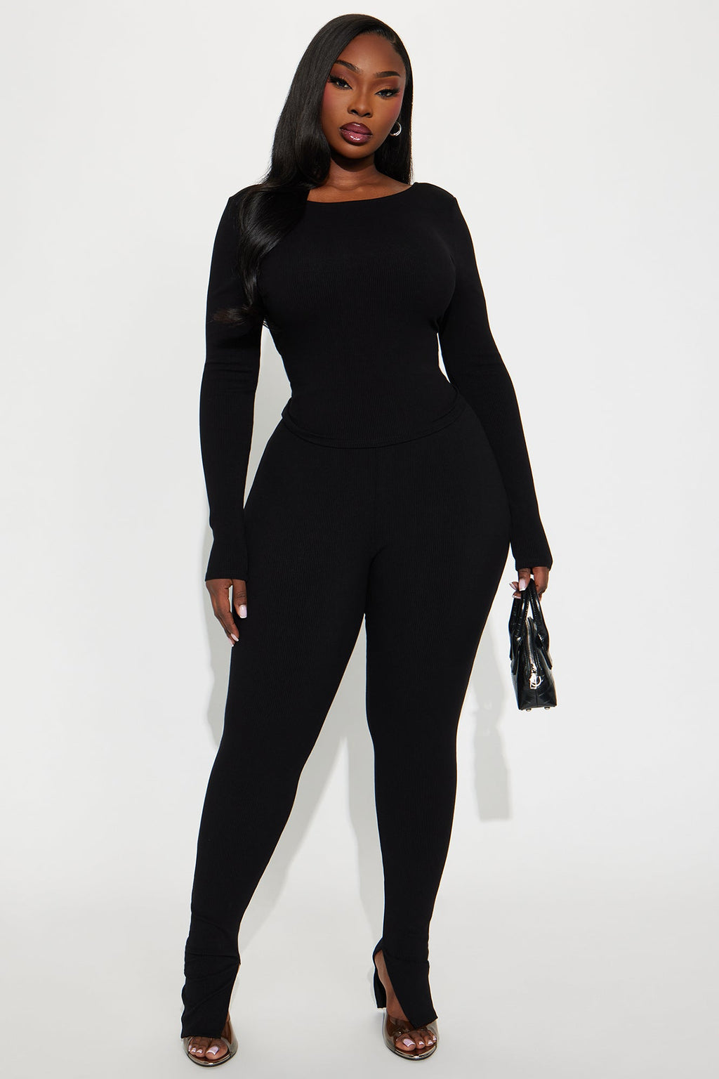 Jessica Backless Snatched Pant Set - Black