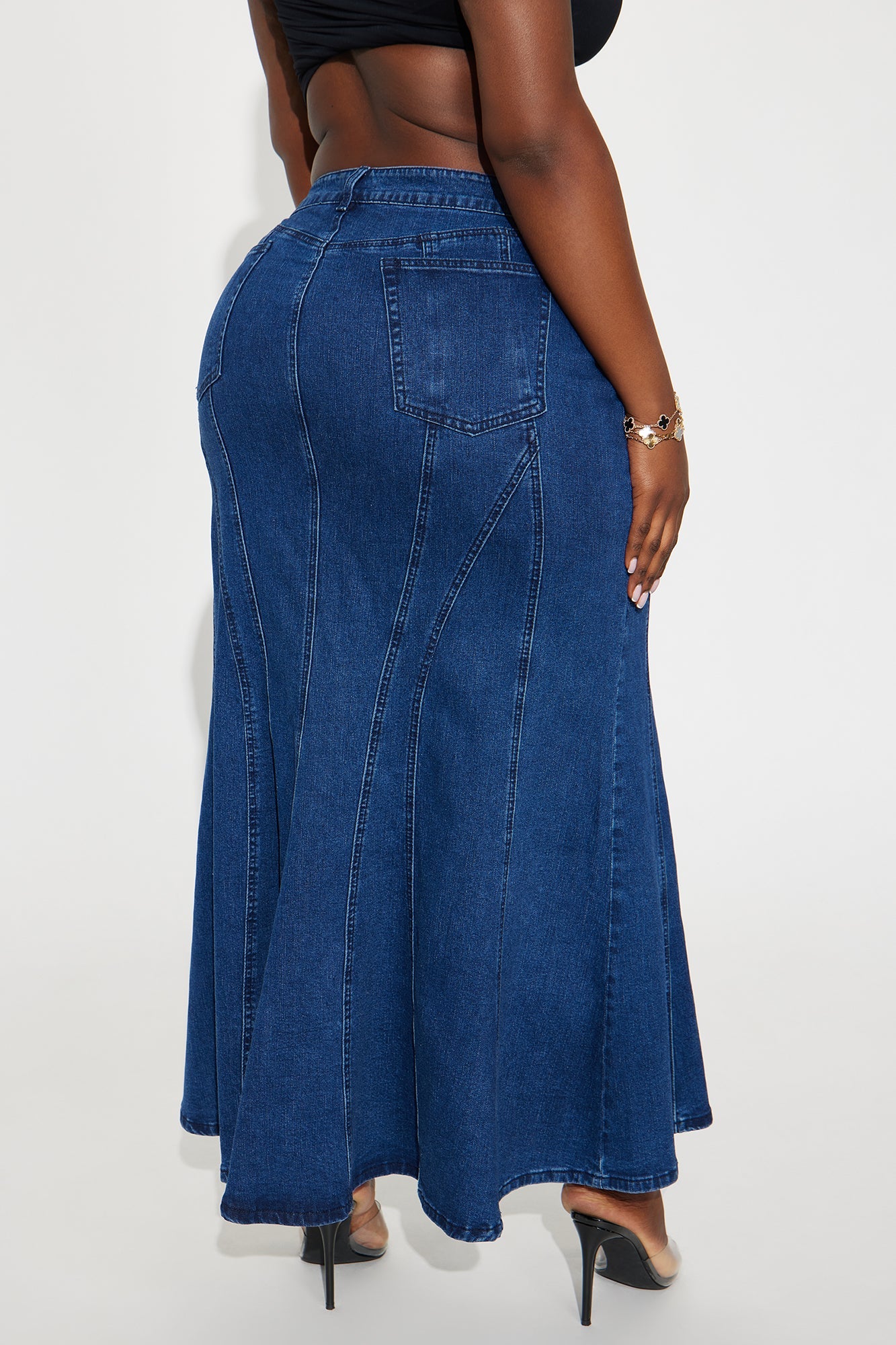 Brooke Denim Maxi Skirt - Dark Wash