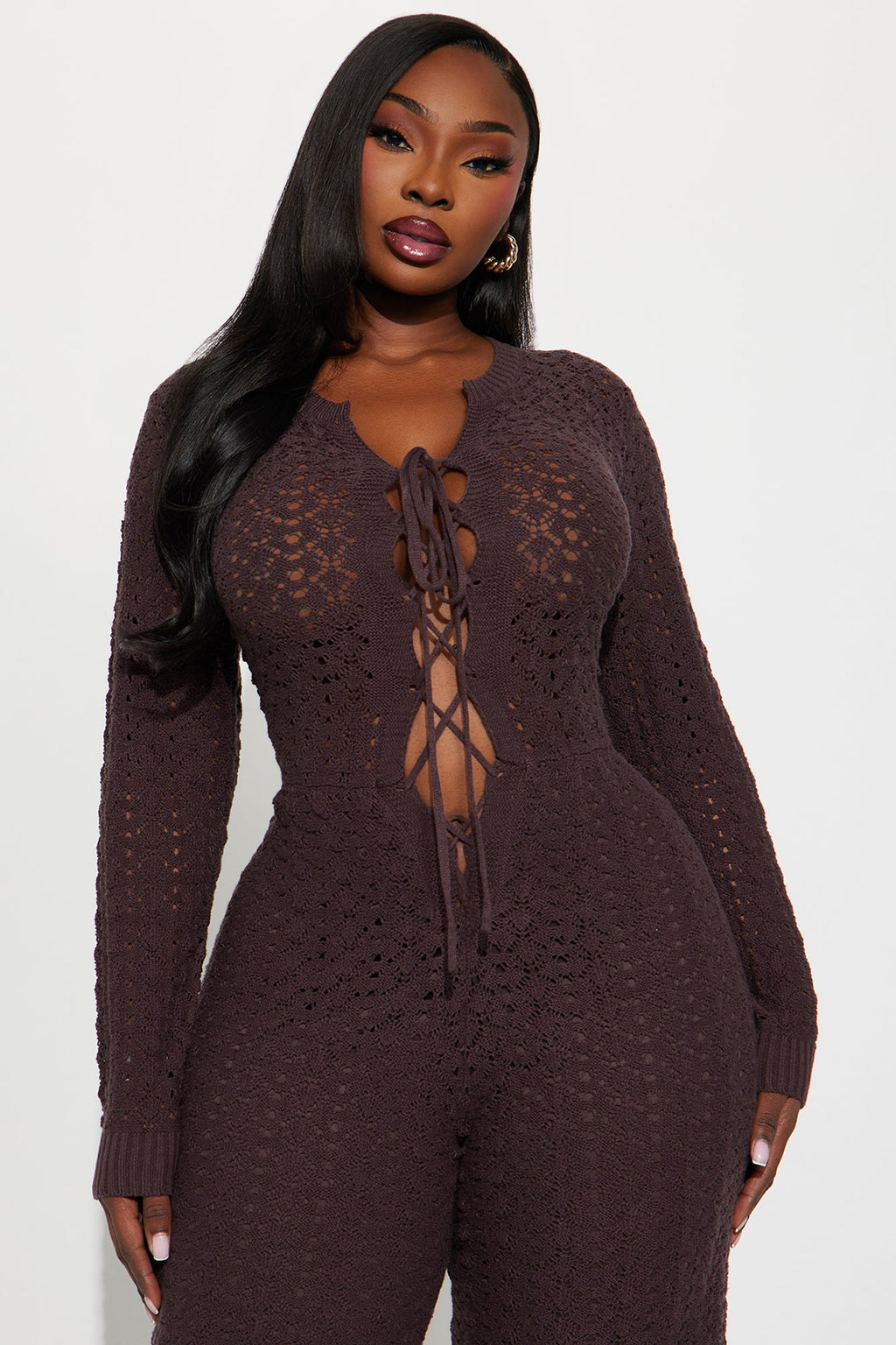Ruth Sweater Jumpsuit - Chocolate