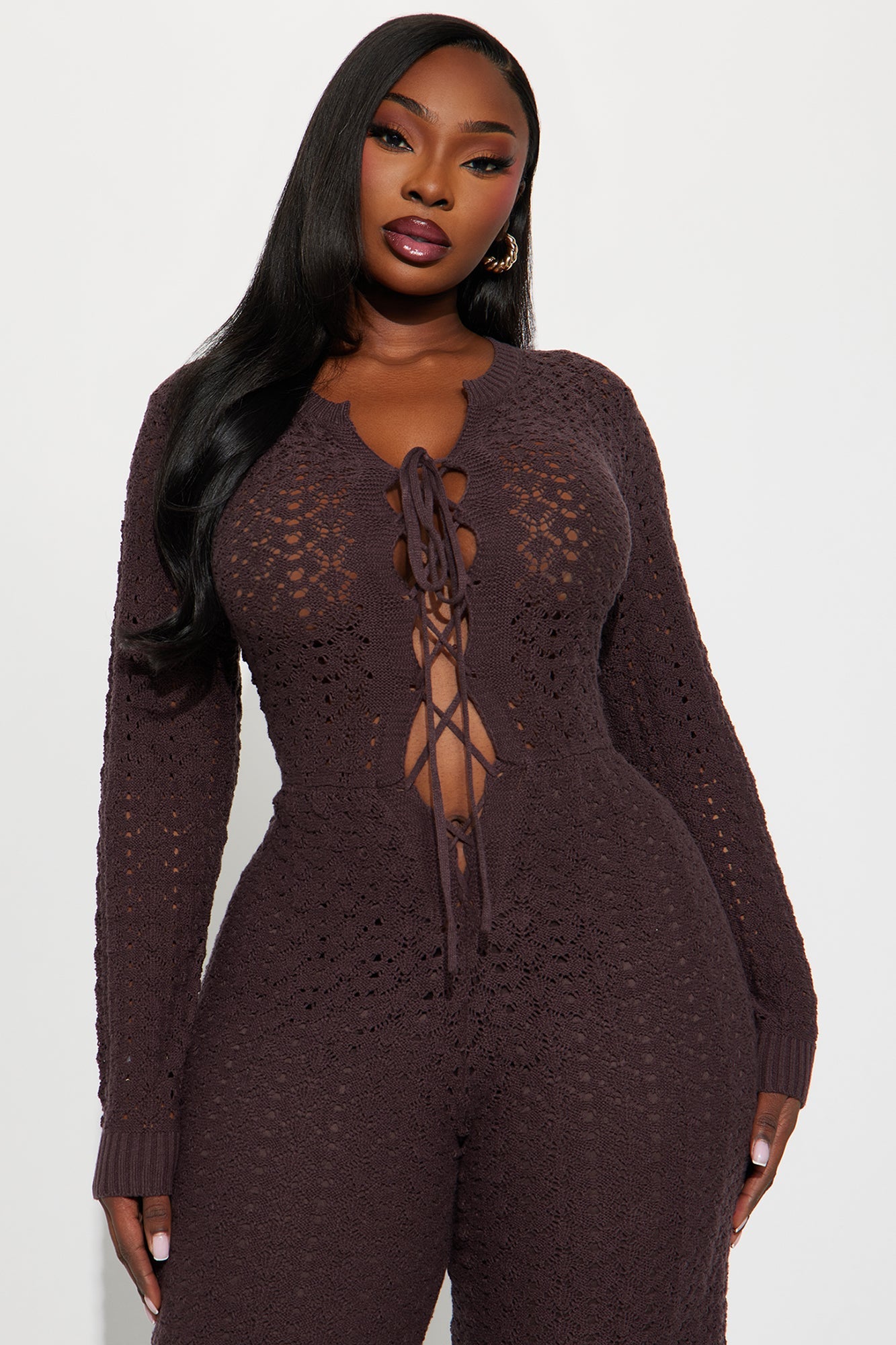 Ruth Sweater Jumpsuit - Chocolate