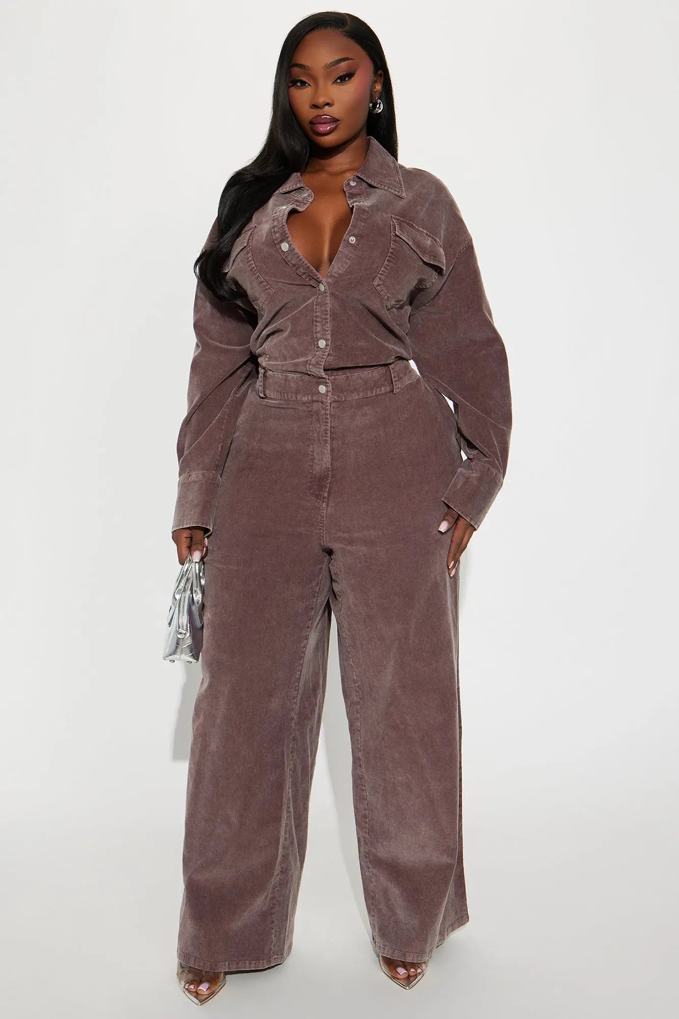 Ready For Anything Washed Corduroy Jumpsuit - Brown 