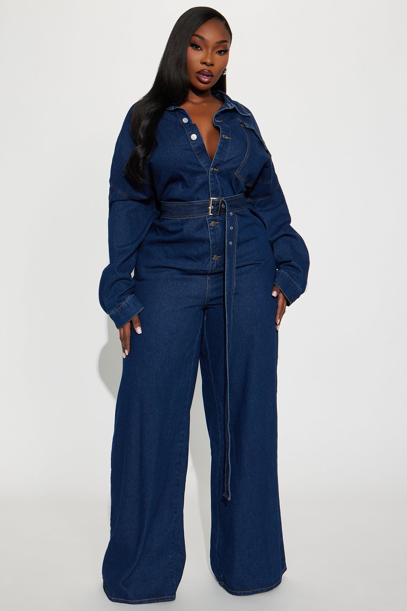 Mirabella Denim Wide Leg Jumpsuit - Dark Wash