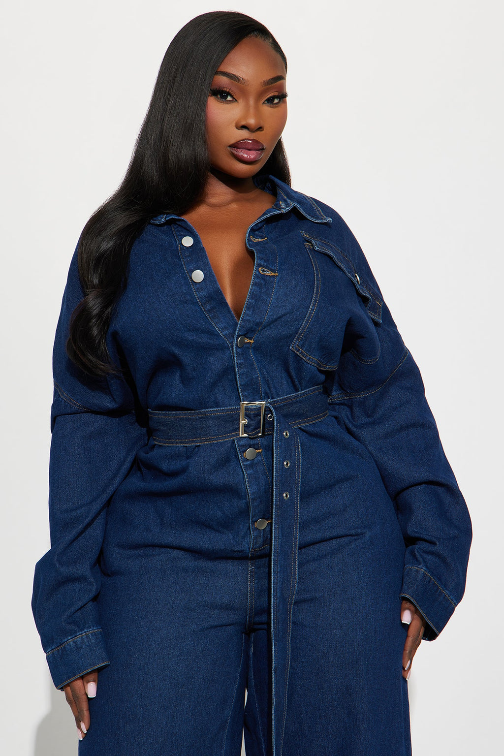 Mirabella Denim Wide Leg Jumpsuit - Dark Wash