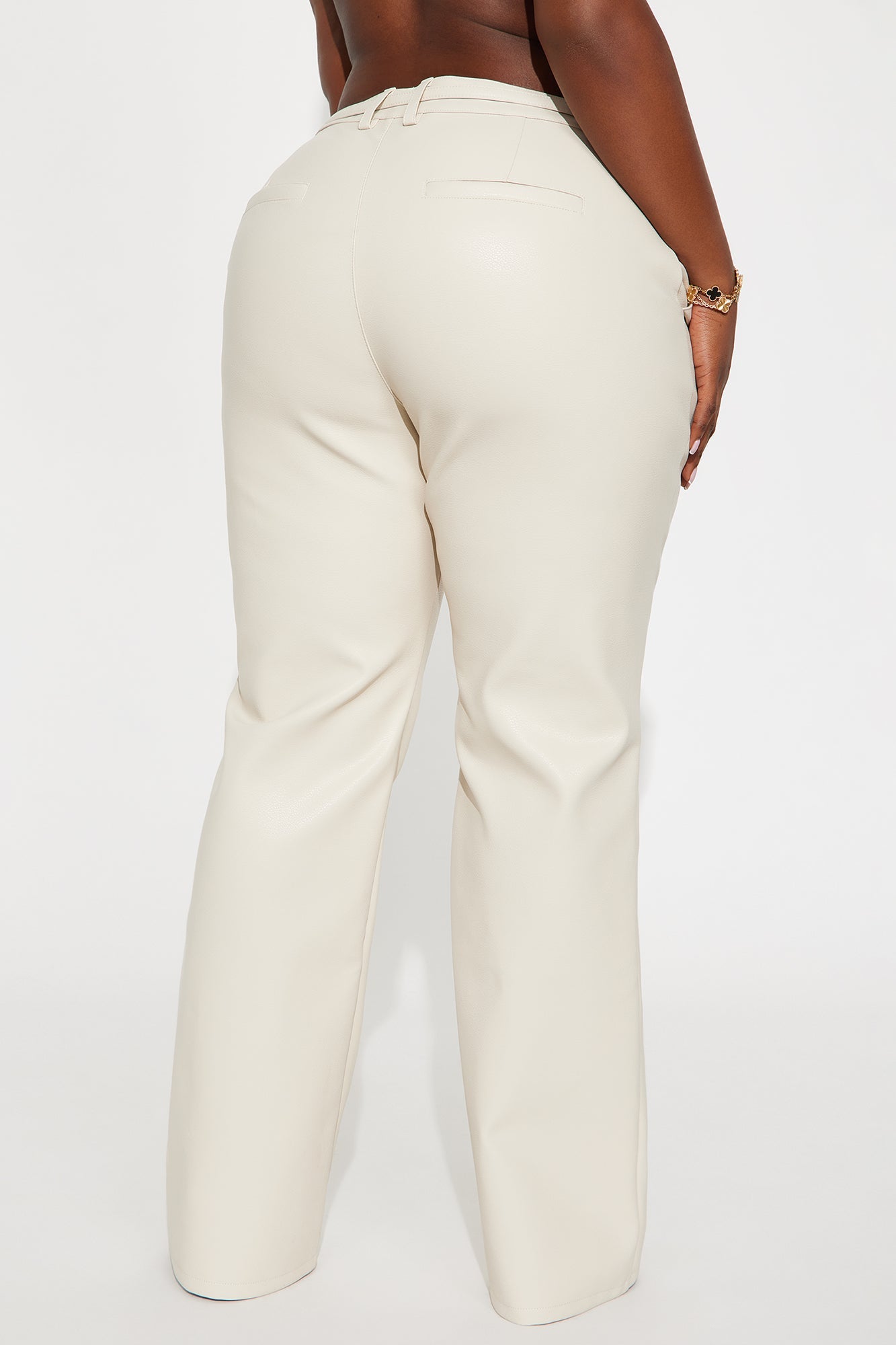 Nikita Belted Faux Leather Pant 33″ - Stone