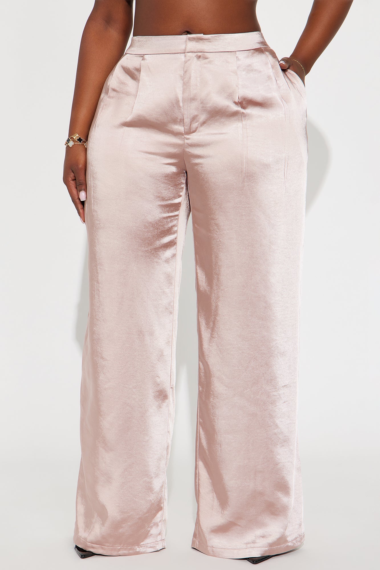 Main Topic Low Rise Wide Leg Satin Pant 33 - Mauve 