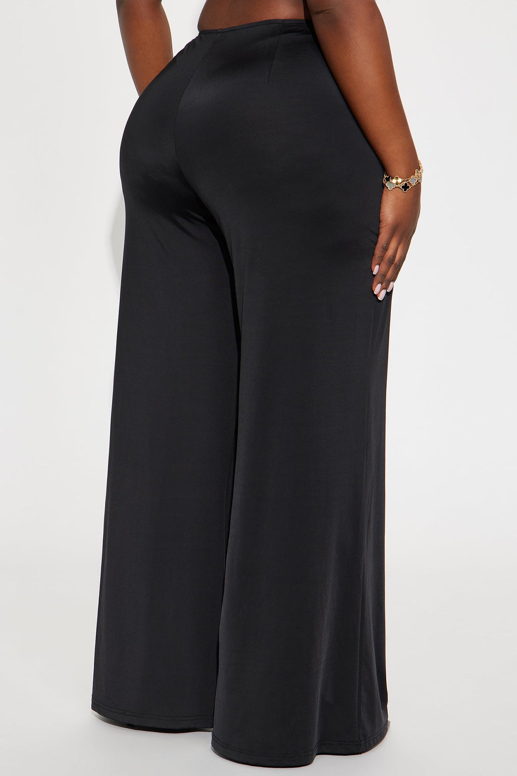 Walk My Way Slinky Wide Leg Pant 33″ - Black