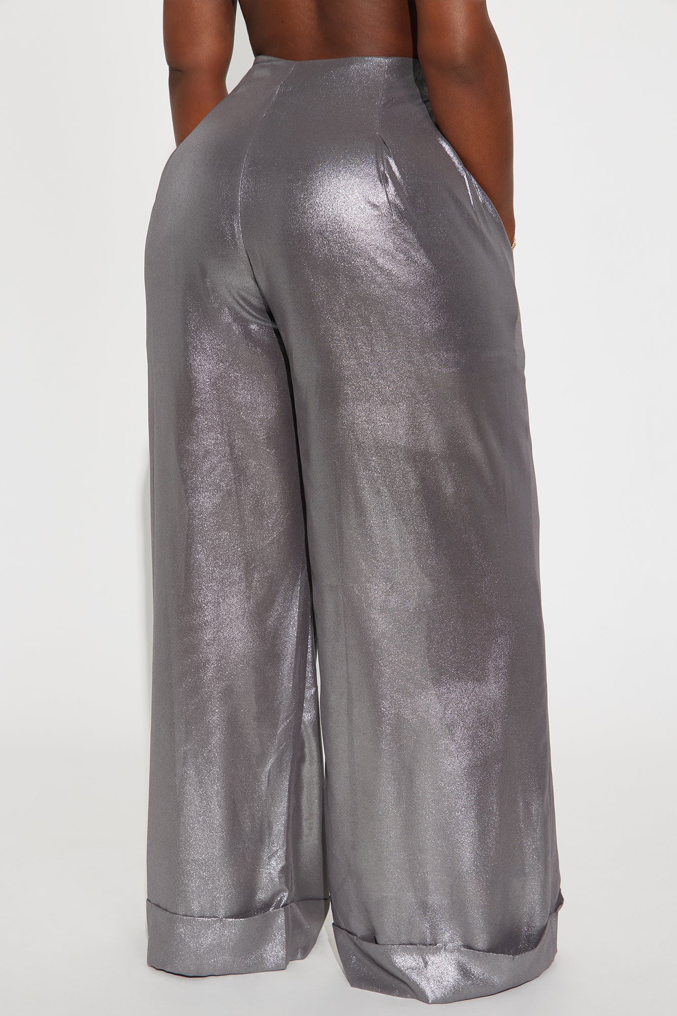 Romantically Spoiled Organza Metallic Wide Leg Pant 33 - Grey