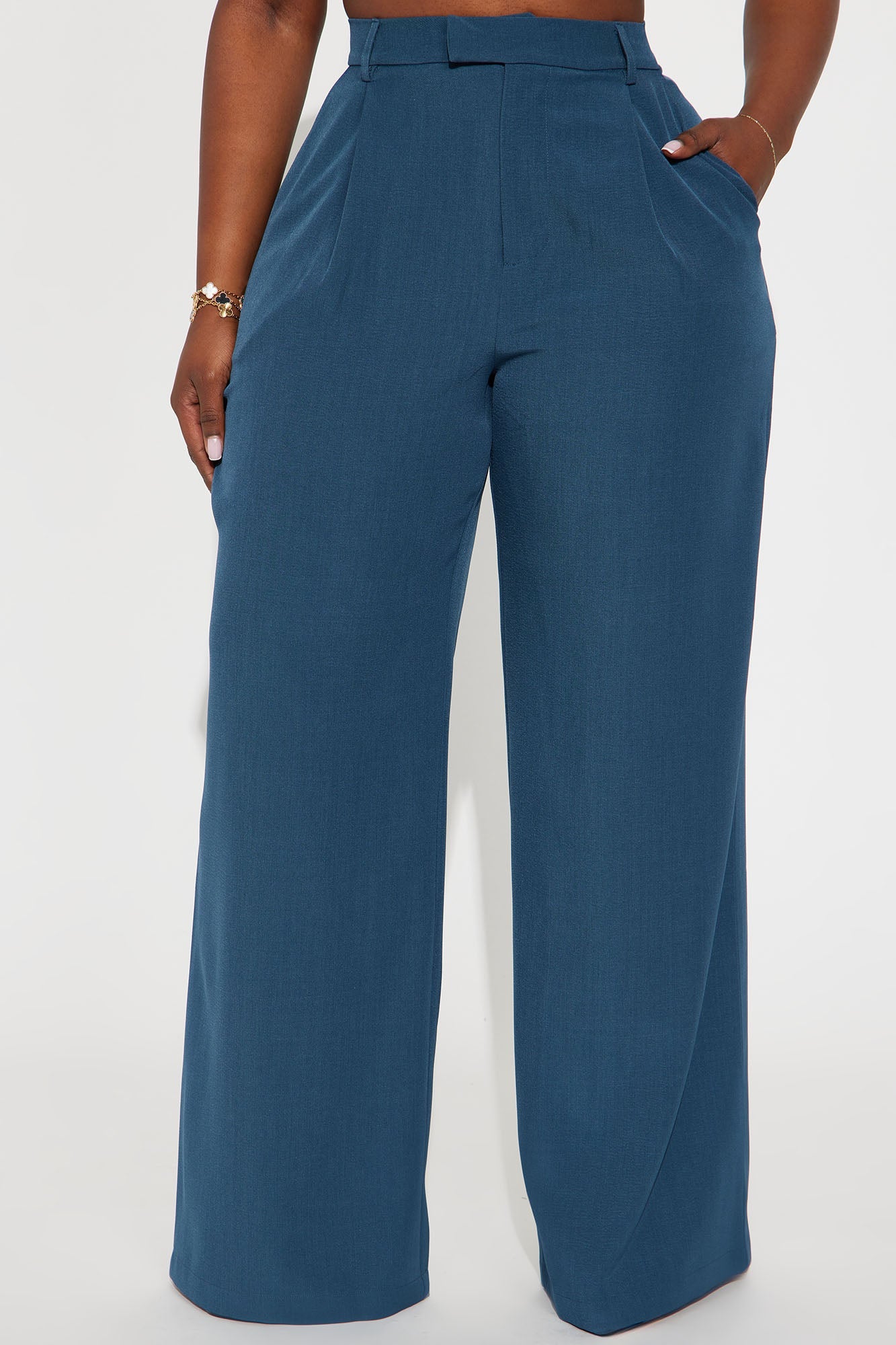 Etta Wide Leg Pant 33″ - Teal