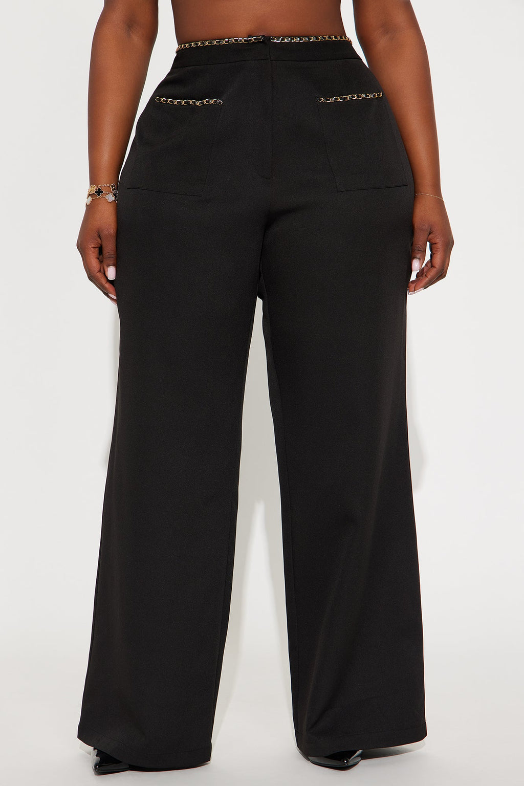 Sania Wide Leg Trouser Pant 33″ - Black 